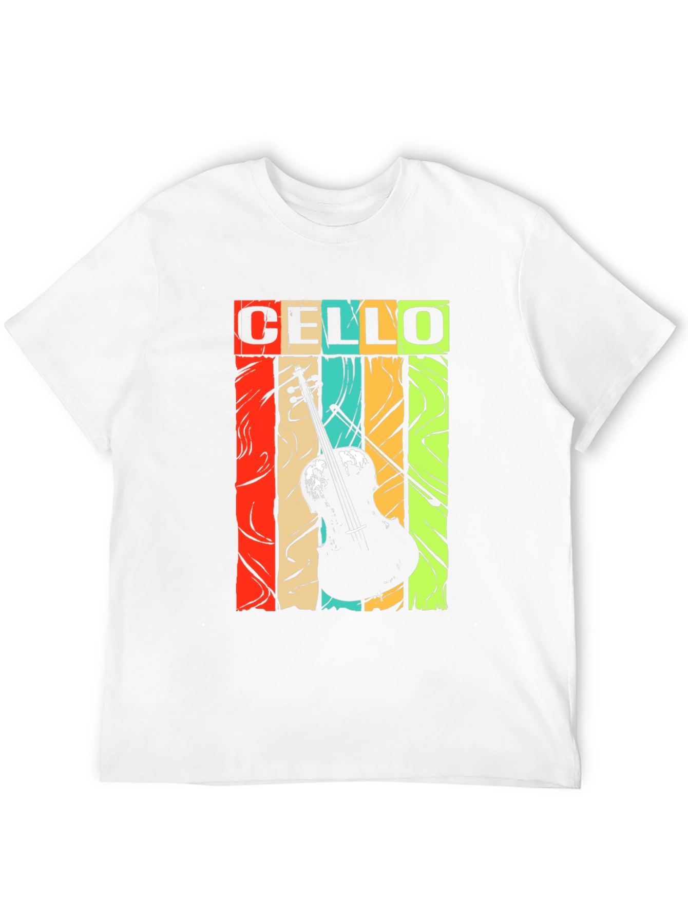 Black Cello Music T-Shirt - Retro Vintage Style Design view 12