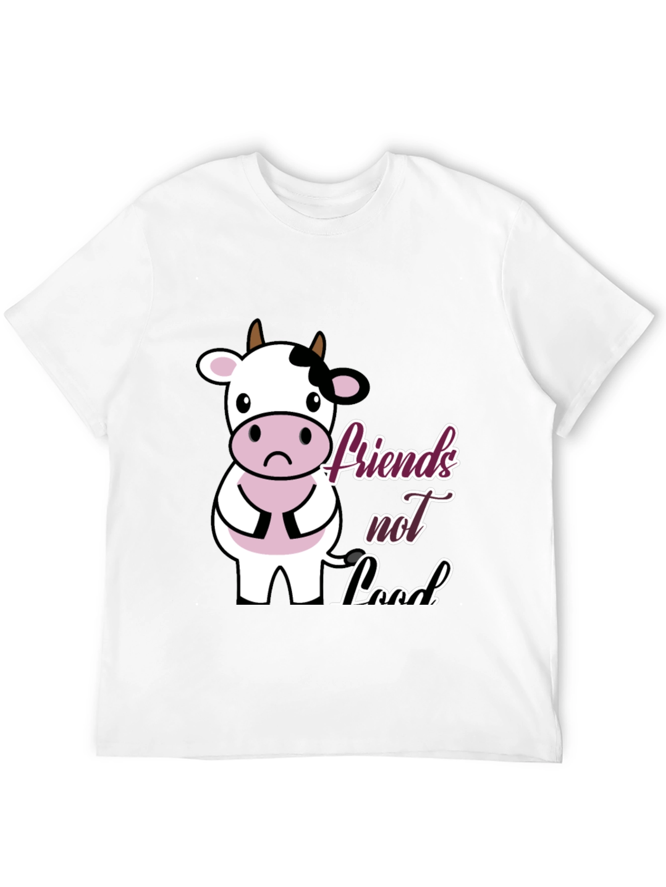 Black Vegan Cow T-Shirt - Friends Not Food view 12