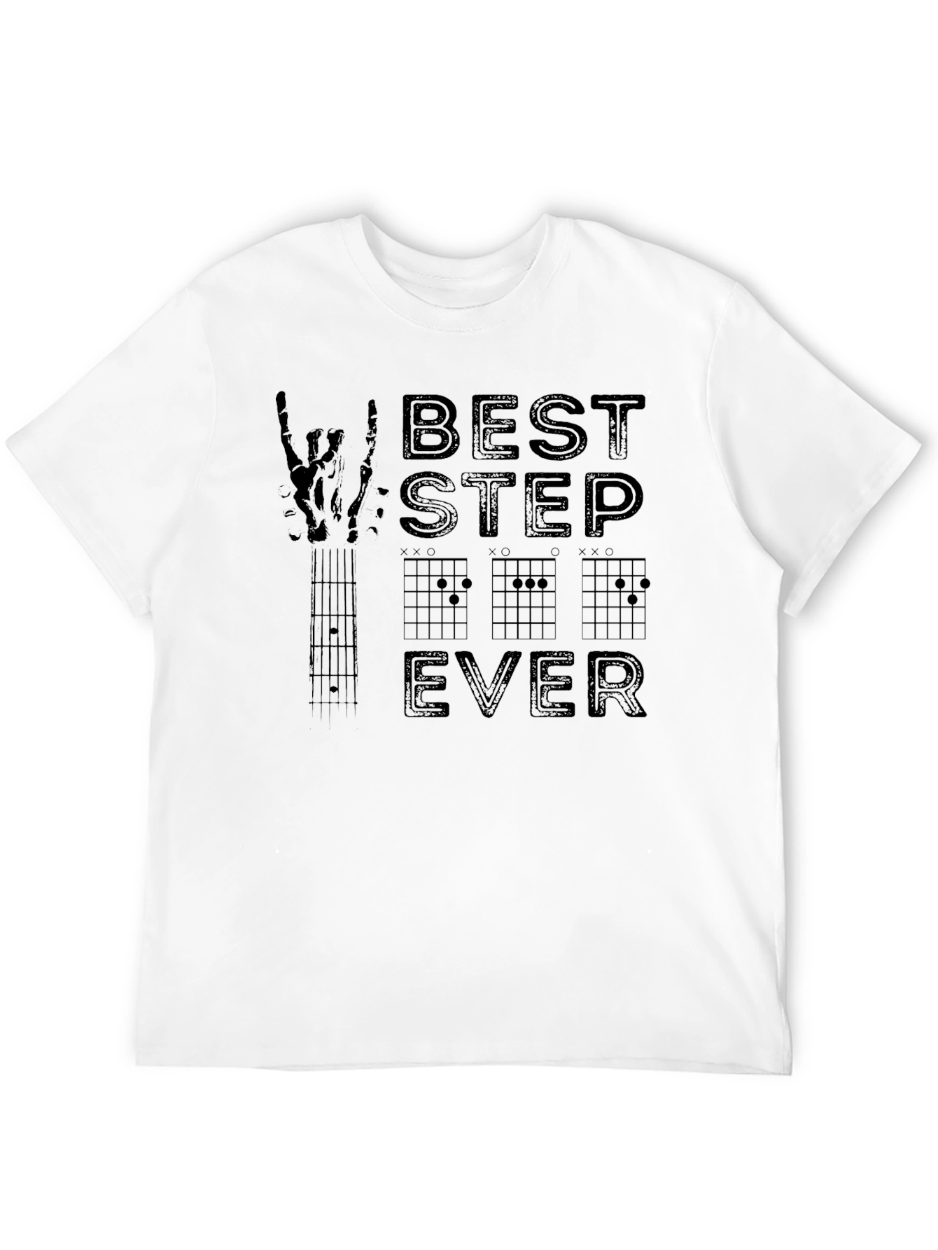 Black Best Stepdad Ever Guitar Chord T-Shirt view 12