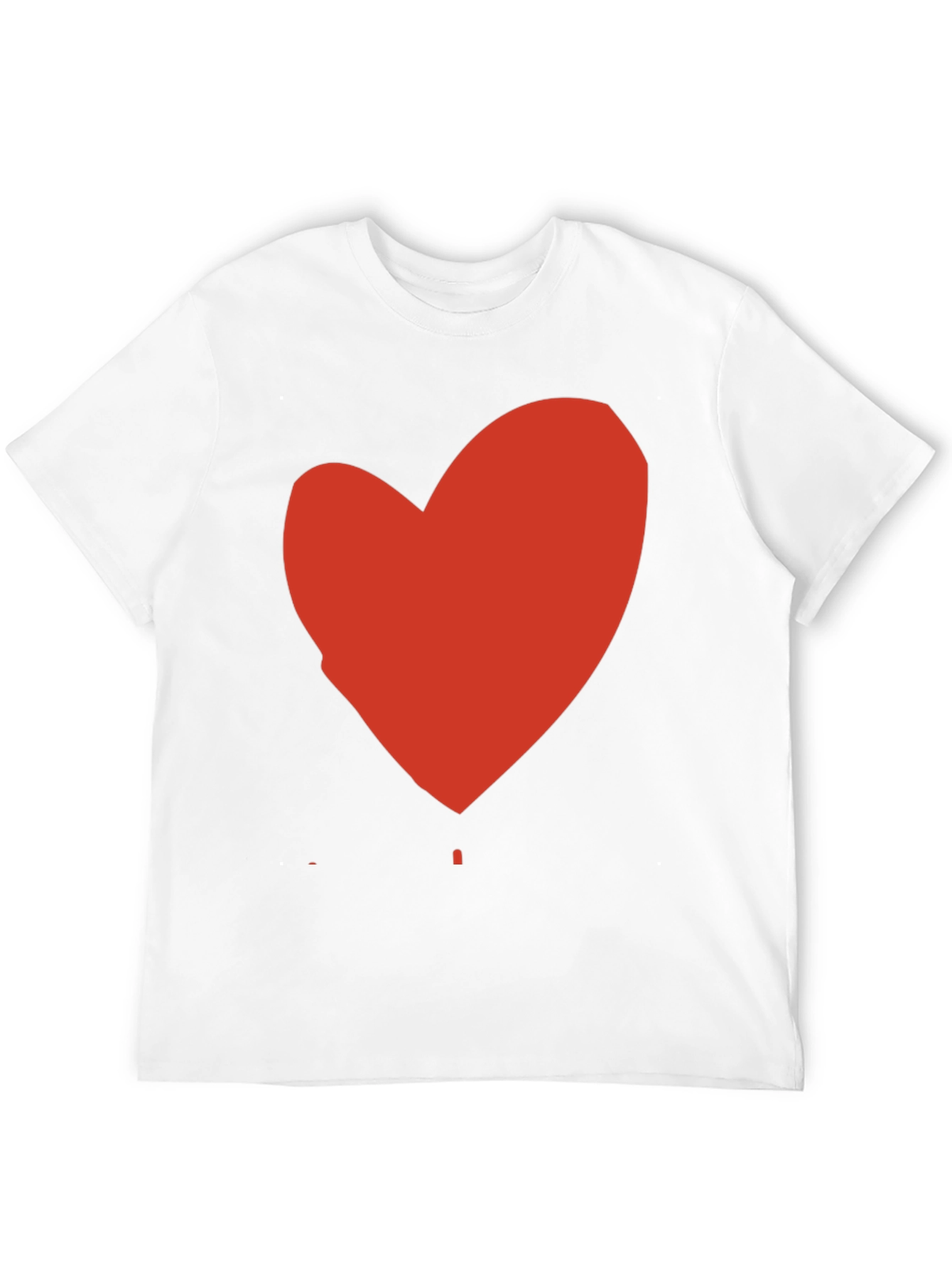 Black Black T-Shirt with Red Heart Graphic Print view 12