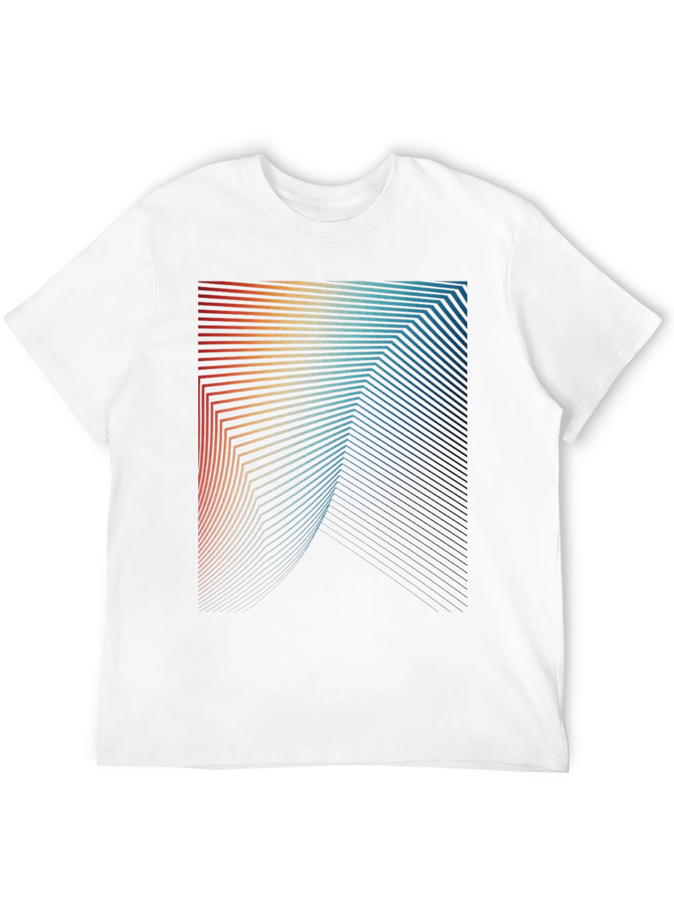 Black Retro Geometric Lines Graphic T-Shirt view 12