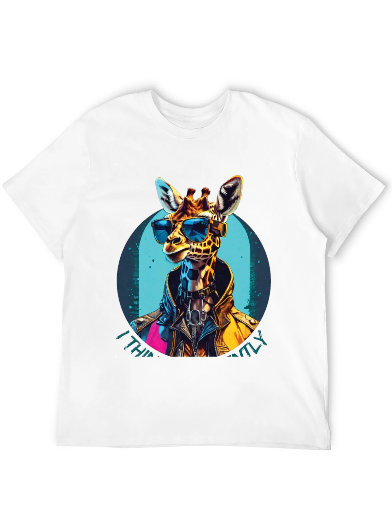 Black Cool Giraffe Graphic Tee - Unisex Black T-Shirt view 12