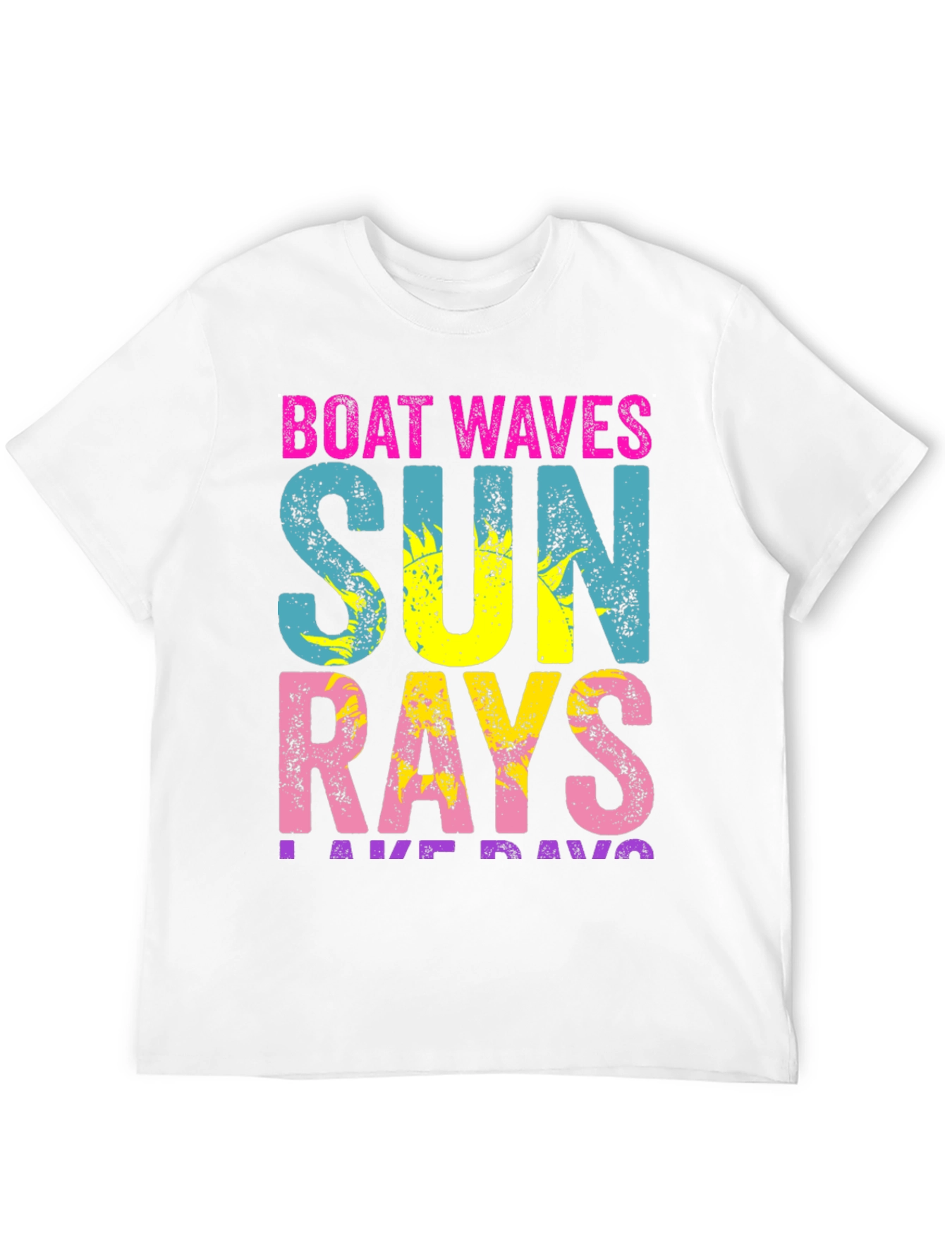 Black Boat Waves Sun Rays T-Shirt - Vibrant Summer Tee view 12