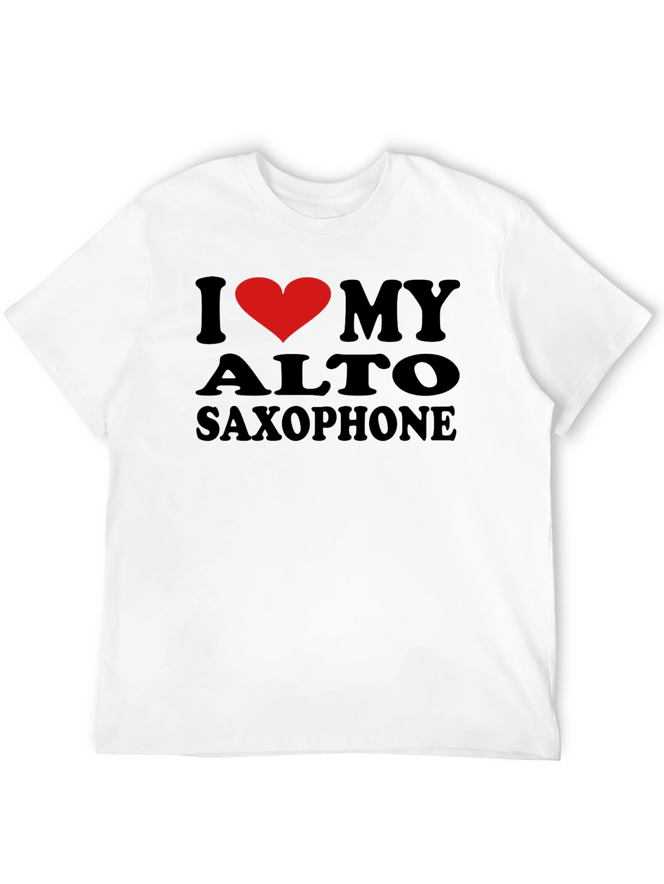 Black I Love My Alto Saxophone Black T-Shirt view 12