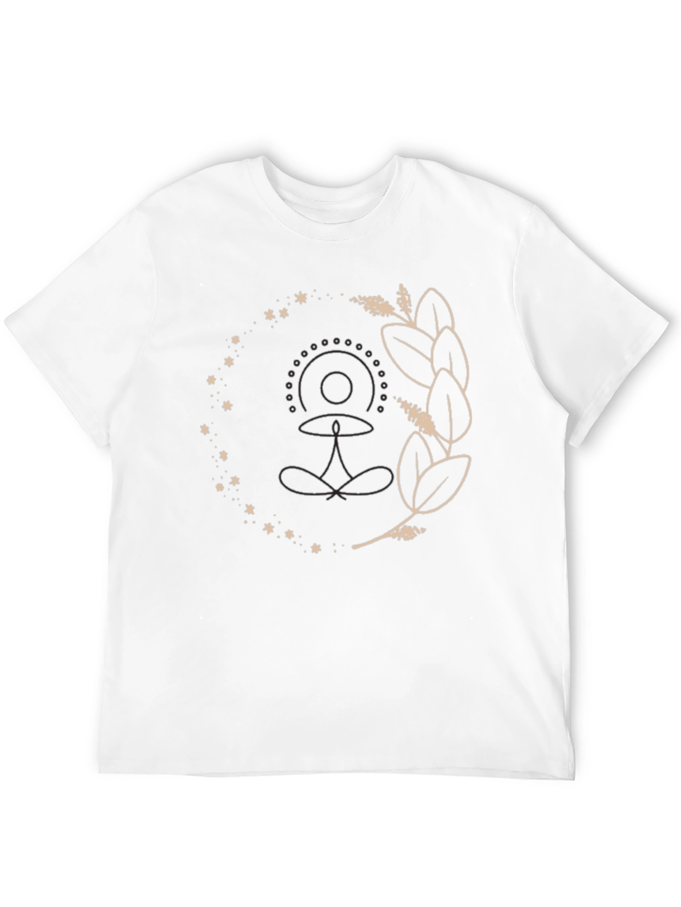 Black Yoga Lotus Starry T-Shirt - Relaxed Fit view 12