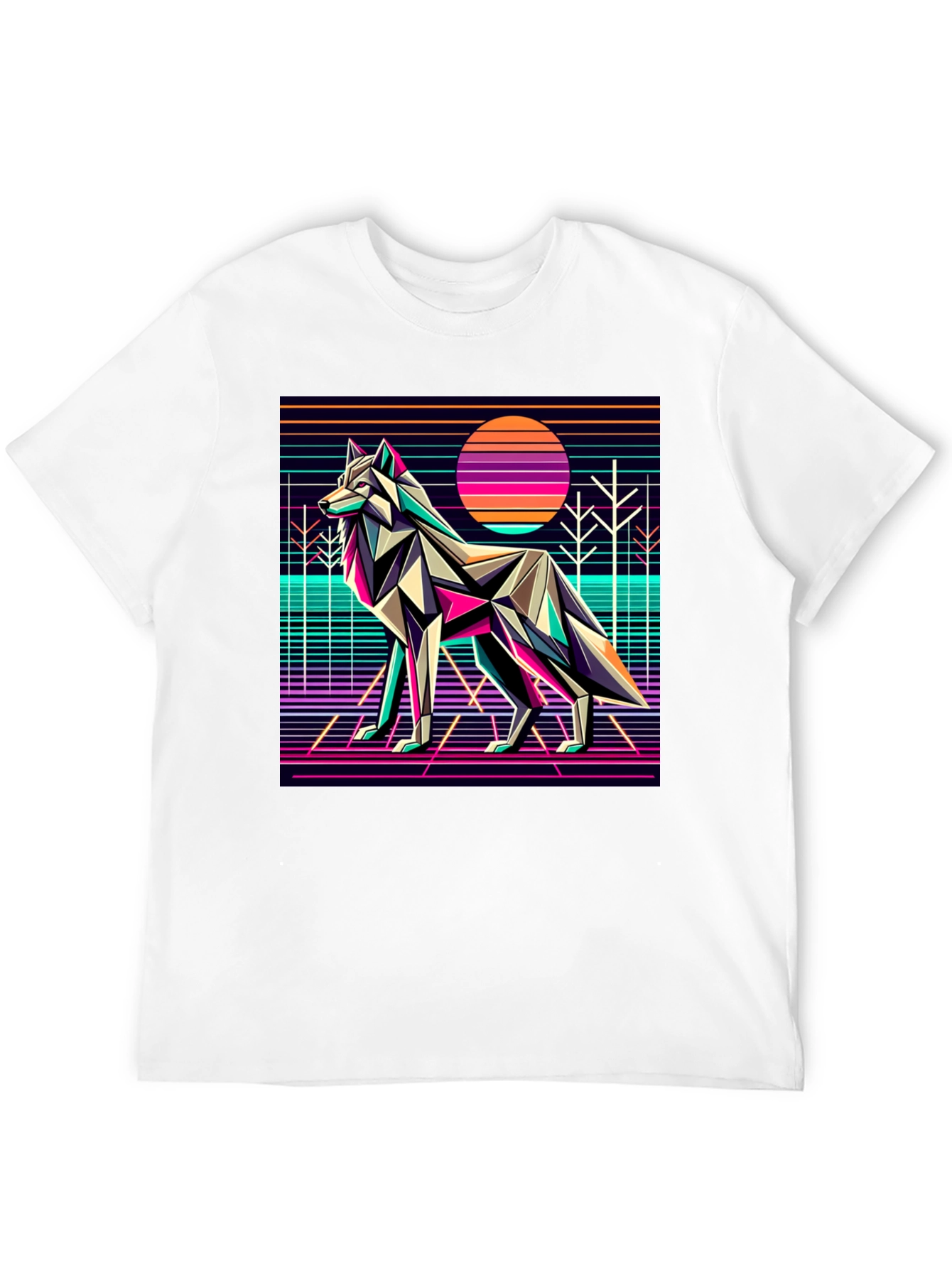 Black Retro Wolf Graphic Tee - 80s Style view 12
