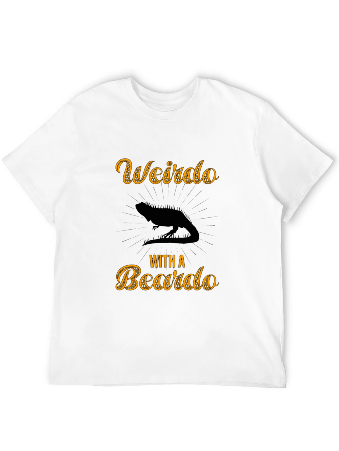 Black Weirdo With a Beardo Lizard Men's Black T-Shirt view 12