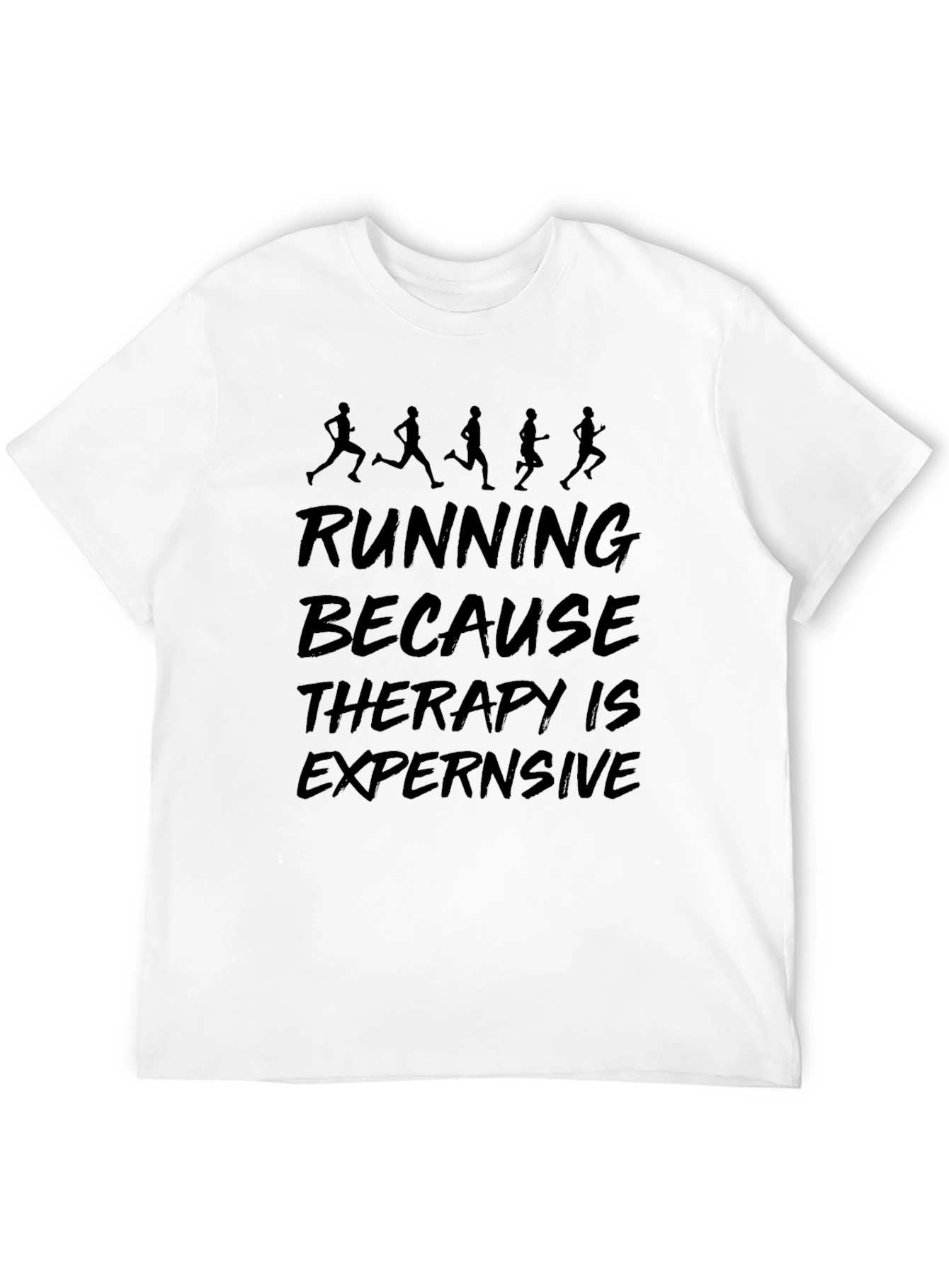 Black Running Therapy T-Shirt: Funny Exercise Tee view 12