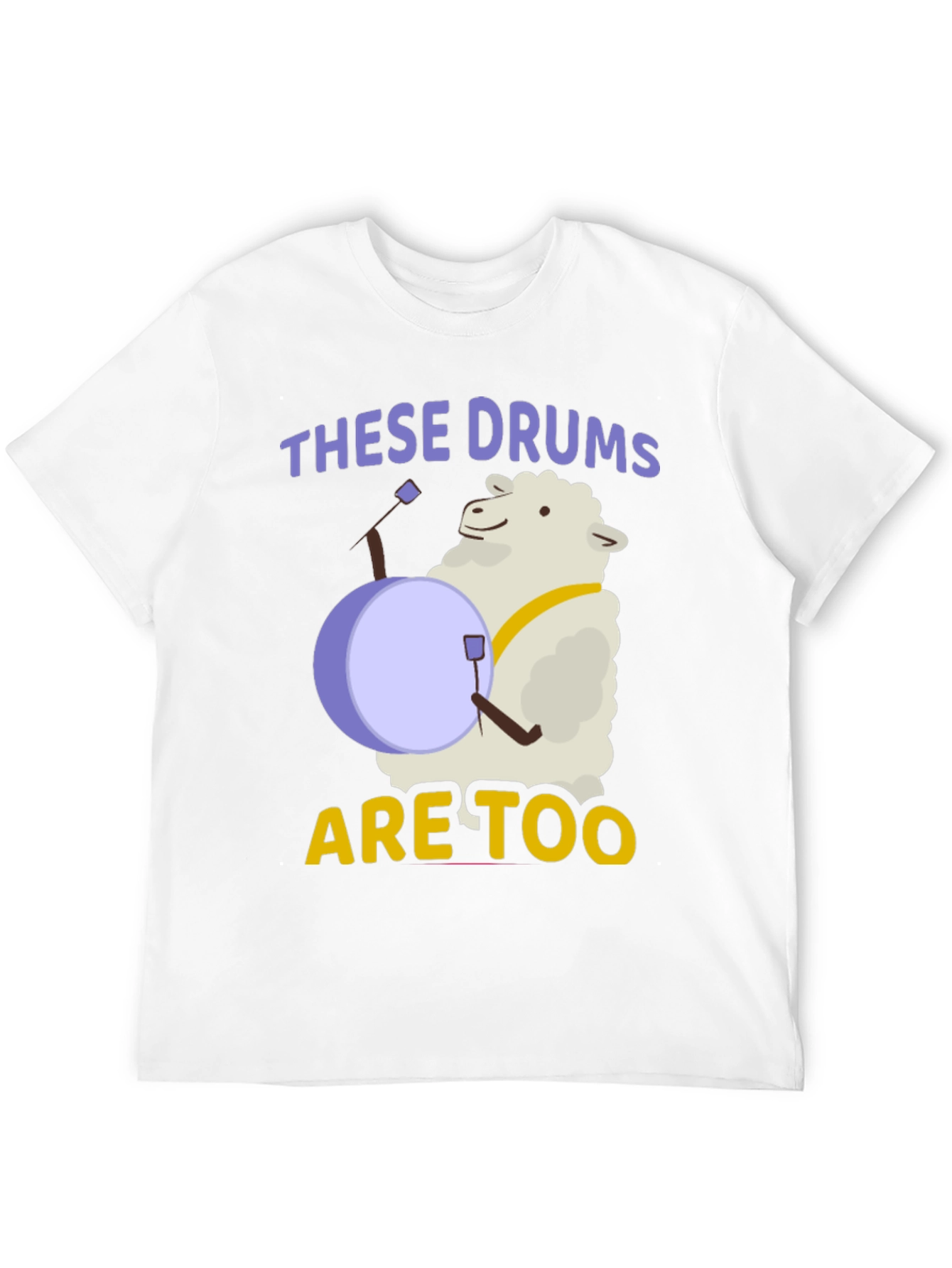 Black Funny Sheep Drummer T-Shirt - "These Drums are Too" view 12