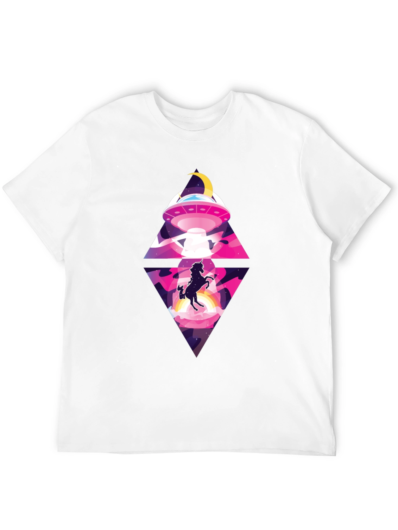 Black Unicorn UFO Graphic Tee - Black Cotton T-Shirt view 12