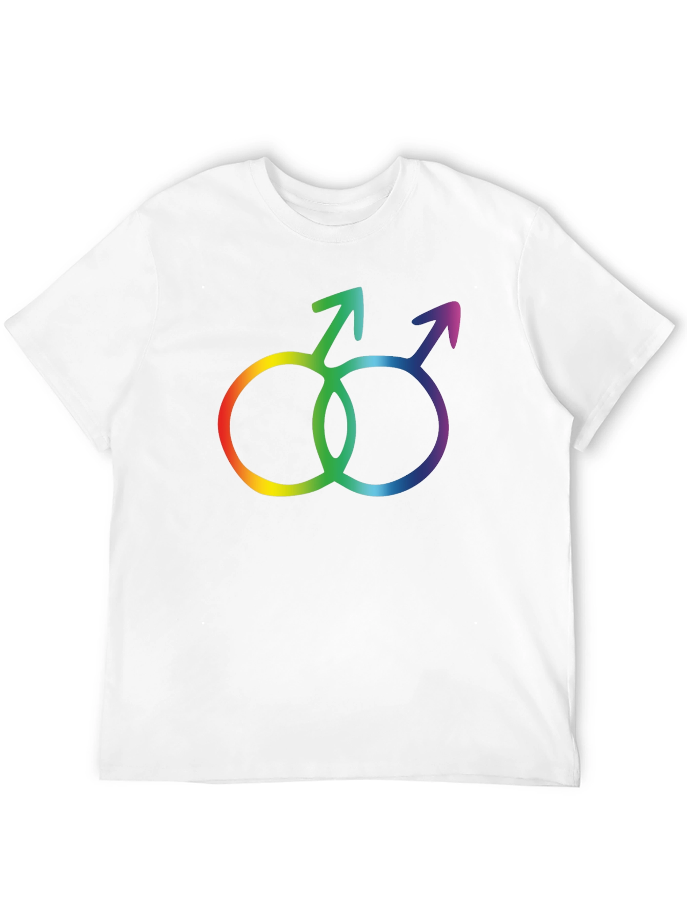 Black Rainbow Gay Pride Interlocking Mars Symbol Black T-Shirt view 12