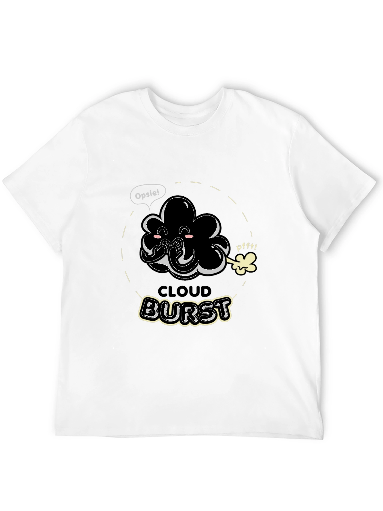 Black Cloud Burst Funny Graphic T-Shirt view 12