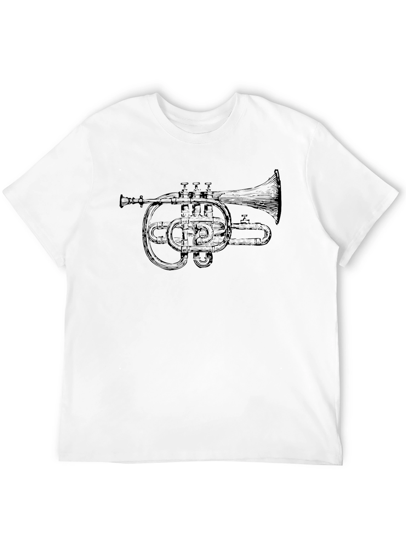 Black Vintage Cornet T-Shirt - Classic Music Design view 12