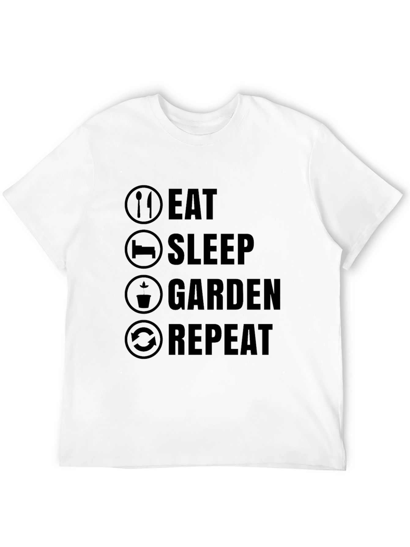 Black Eat Sleep Garden Repeat Graphic T-Shirt view 12