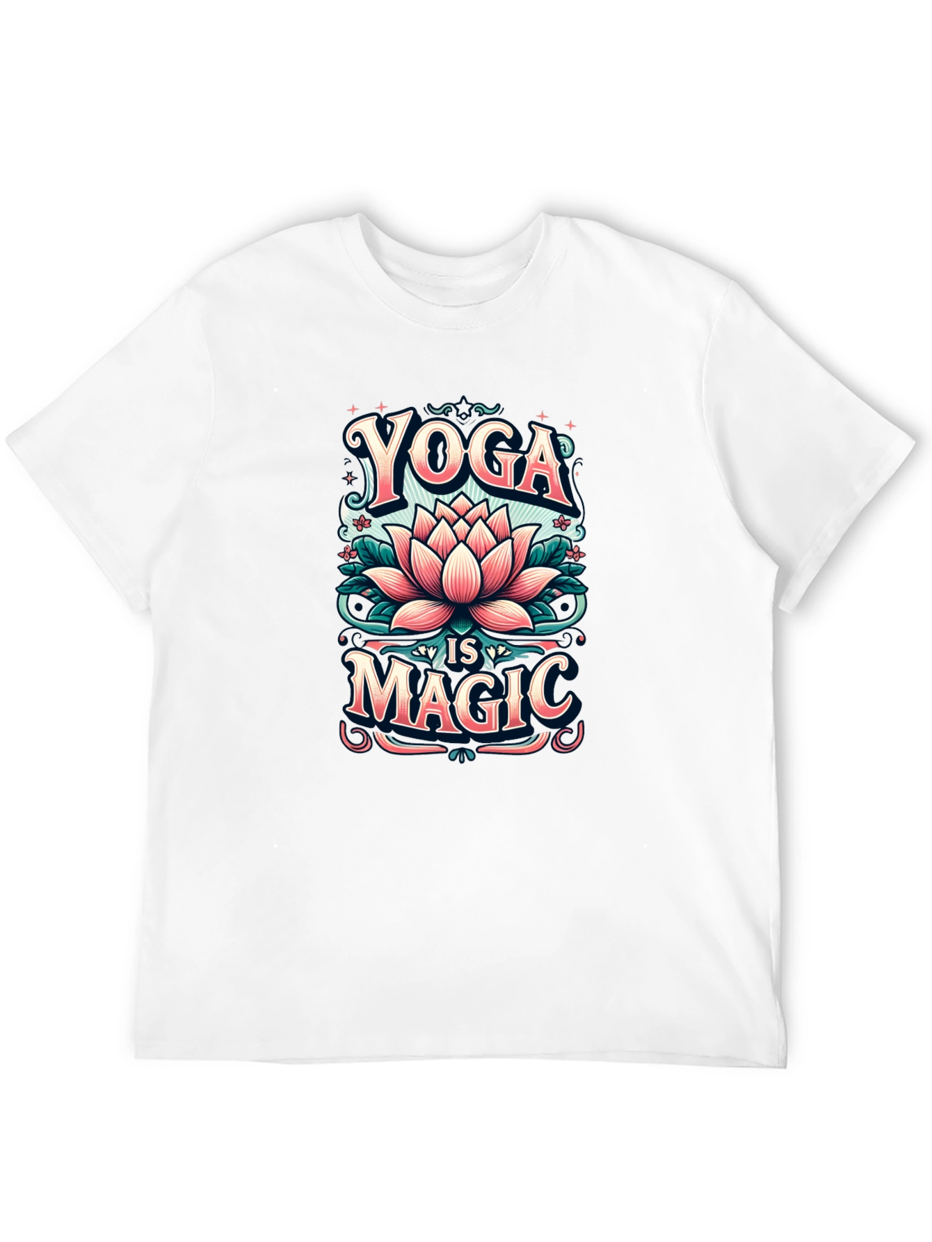Black Yoga is Magic T-Shirt - Lotus Flower Design view 12