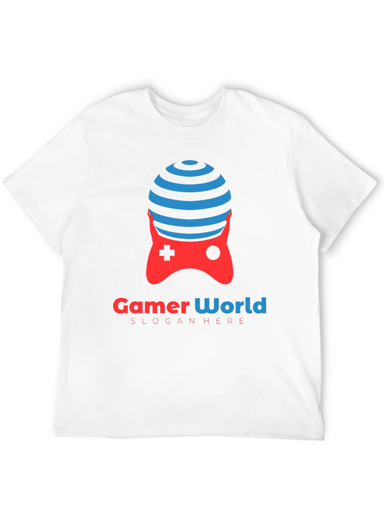 Black Gamer World Black T-Shirt | Unique Gaming Controller Design view 12