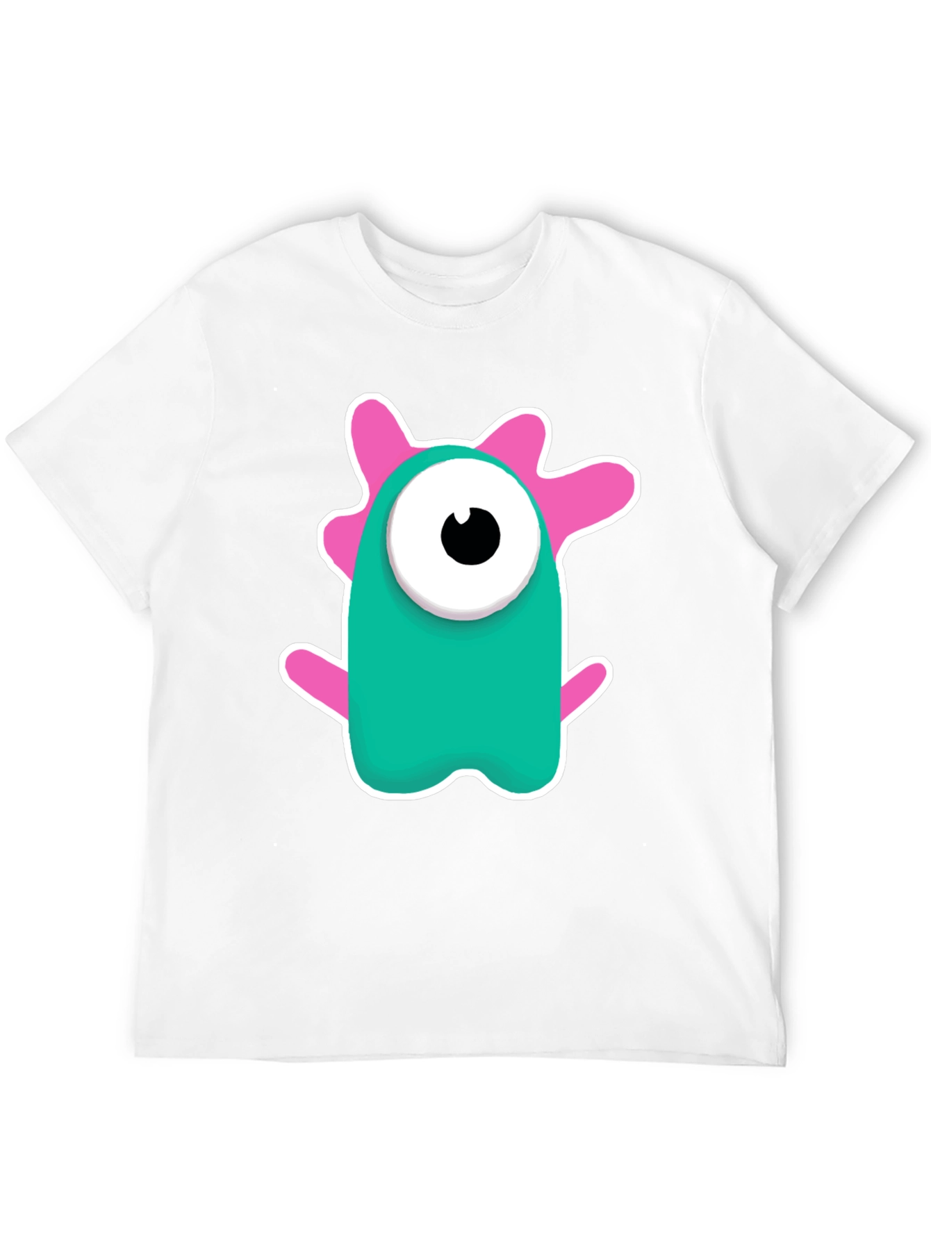 Black Cute Monster Graphic Tee - Black Cotton Blend Shirt view 12