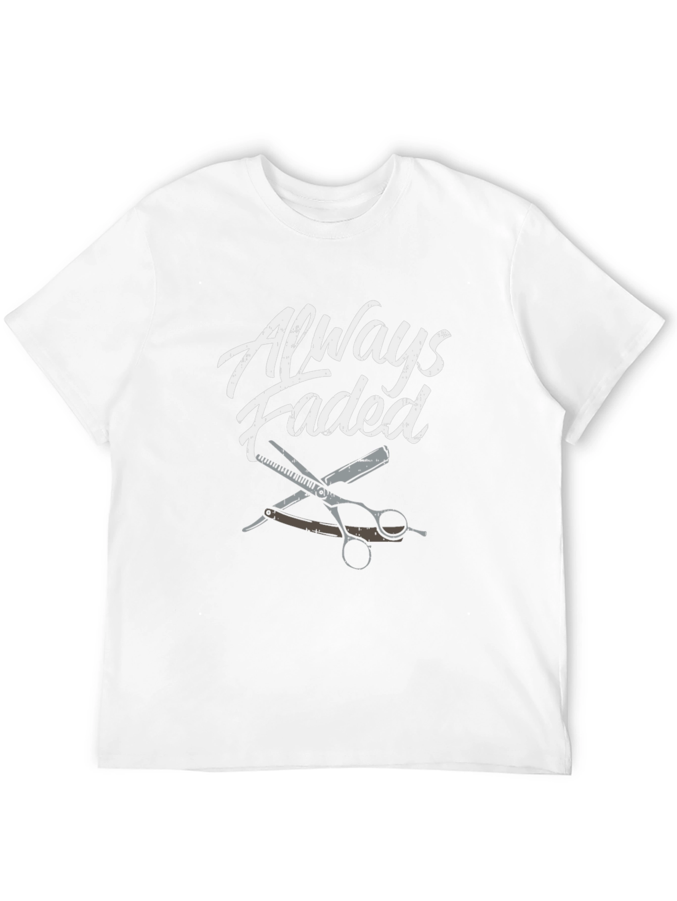 Black Always Faded Barber Graphic T-Shirt view 12