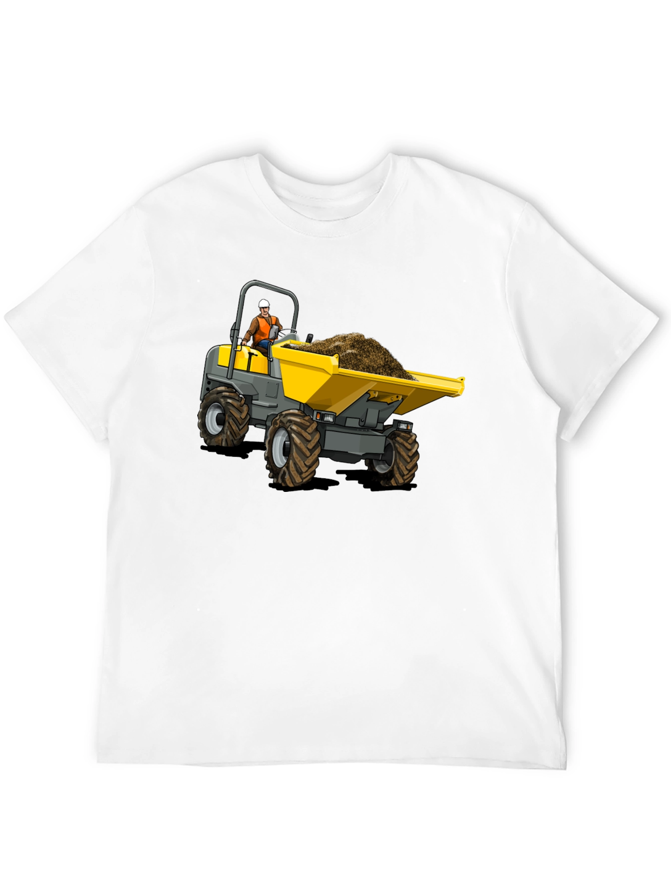 Black Construction Dumper Truck Graphic Tee view 12