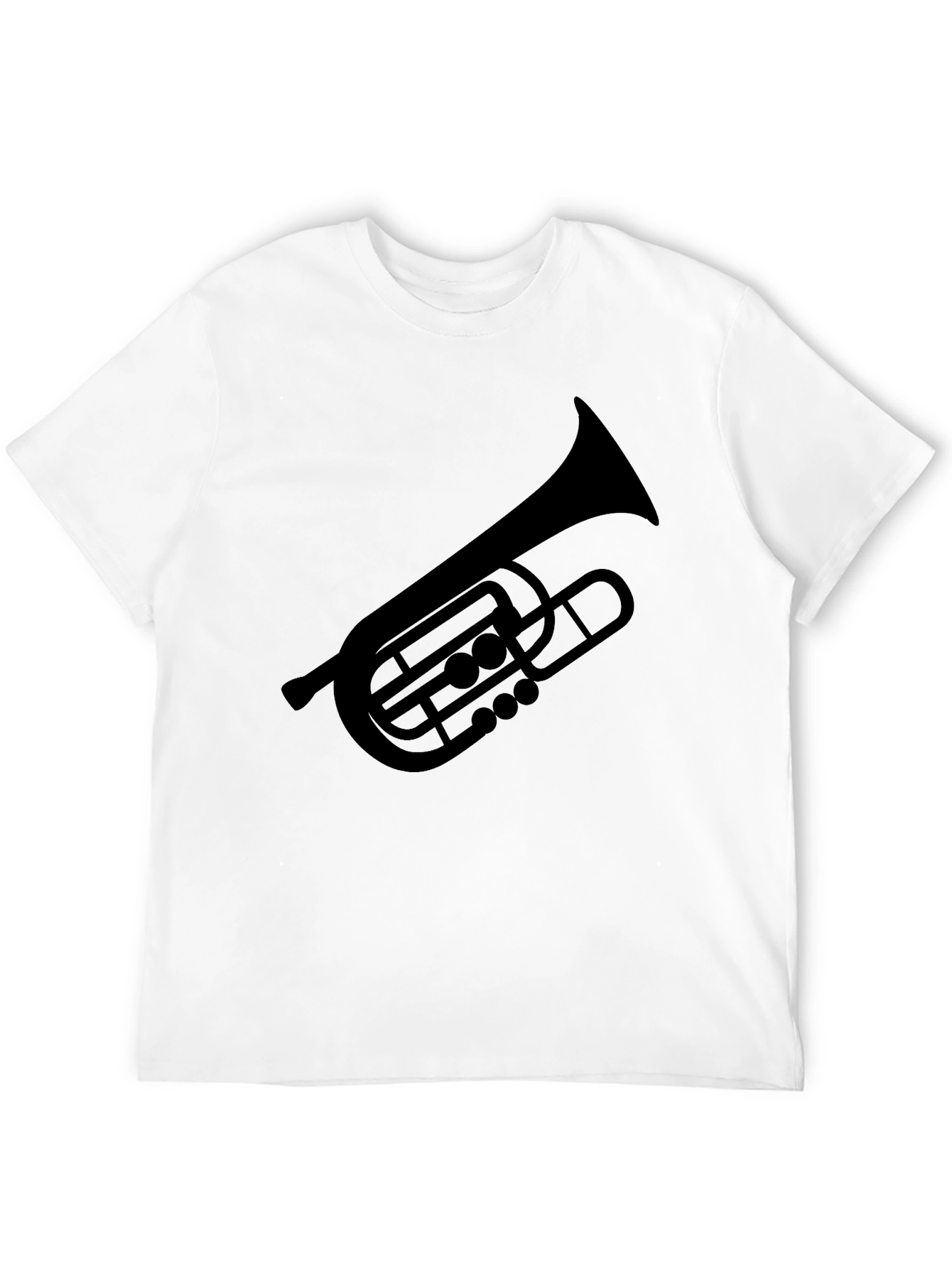 Black Tuba Graphic Tee - Black Cotton Musician Shirt view 12