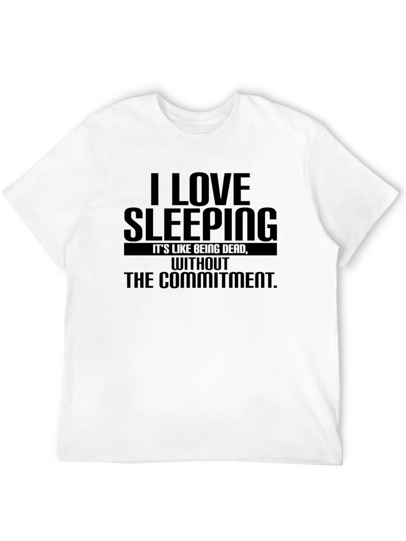 Black I Love Sleeping Funny Graphic T-Shirt view 12
