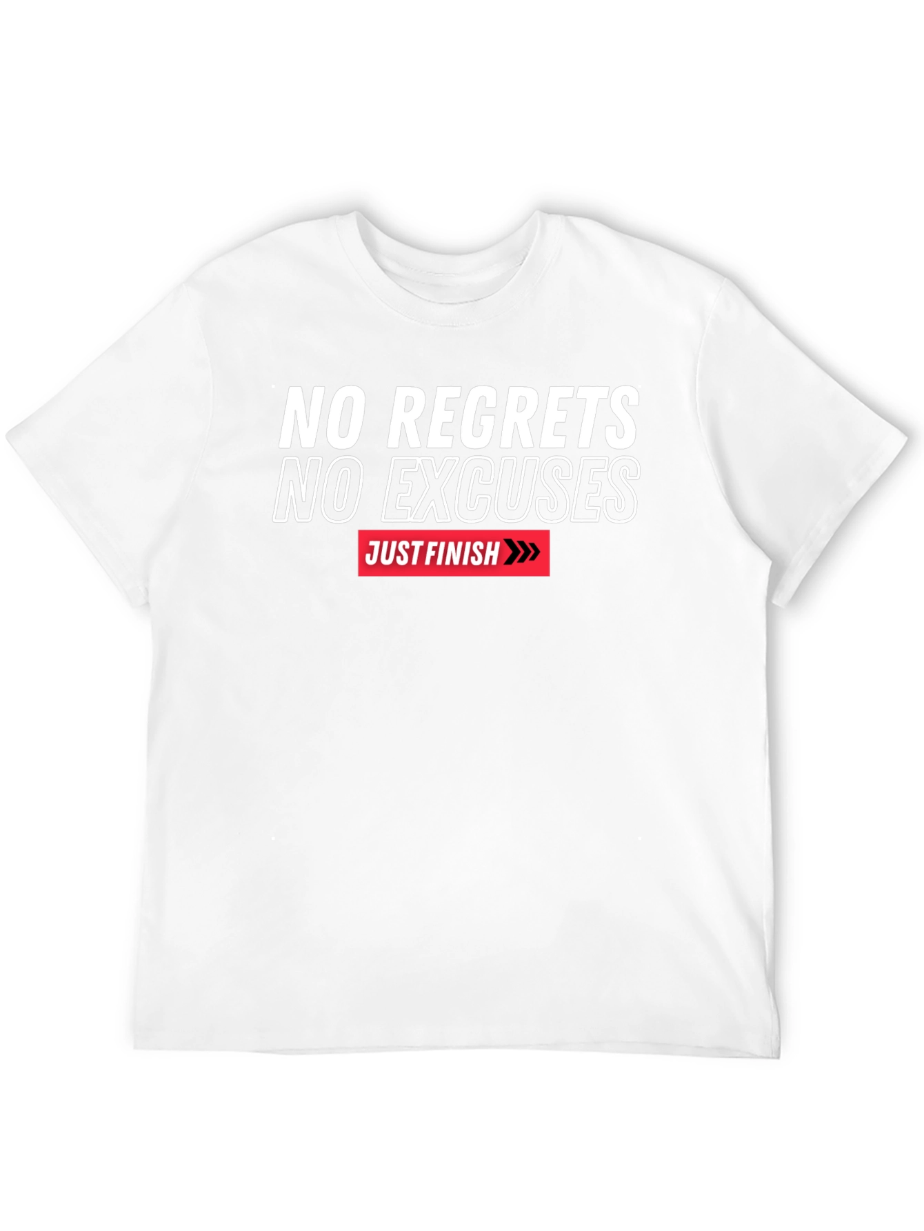 Black Motivational T-Shirt - No Regrets No Excuses view 12