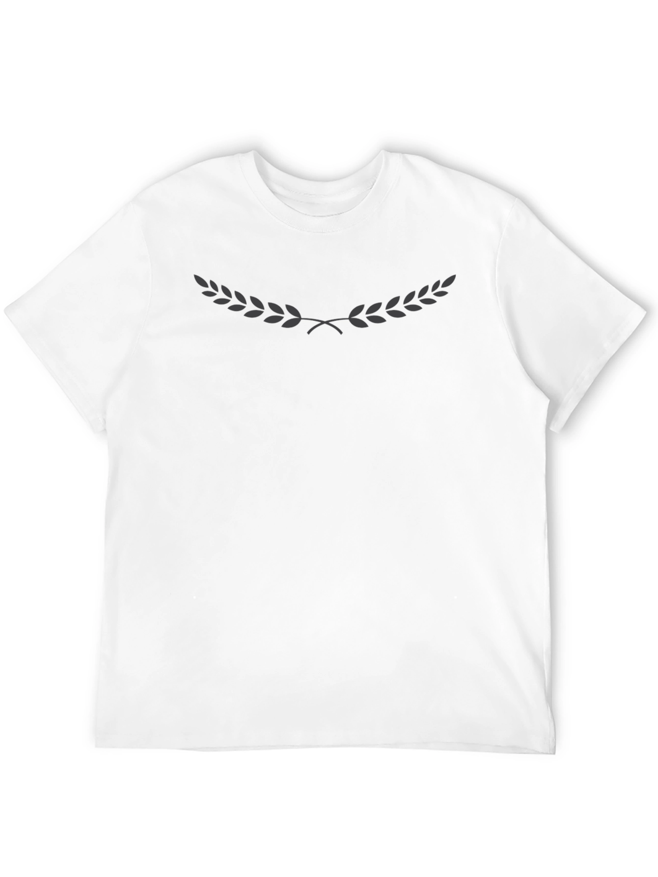 Black Men's Black Graphic Tee - Laurel Wreath Design view 12