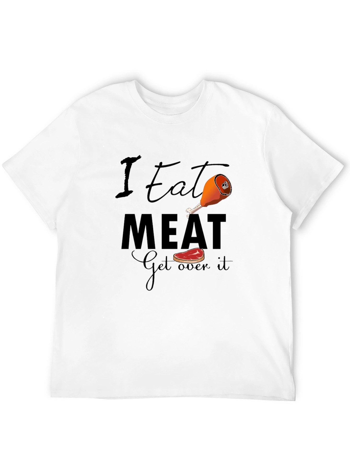 Black I Eat Meat Graphic Tee - Funny Meat Lover T-Shirt view 12