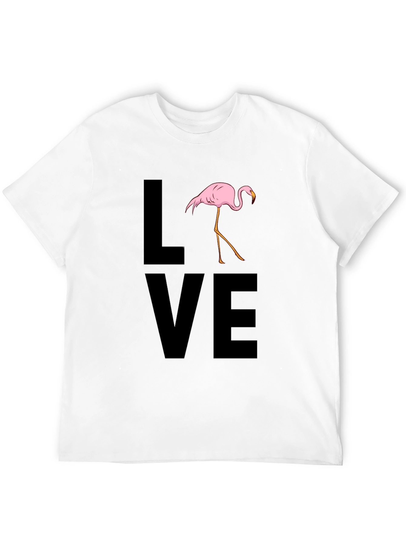 Black Flamingo LOVE Graphic T-Shirt - Black Casual Tee view 12