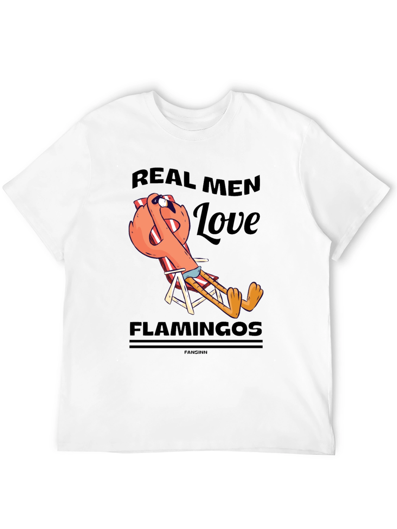 Black Real Men Love Flamingos T-Shirt view 12
