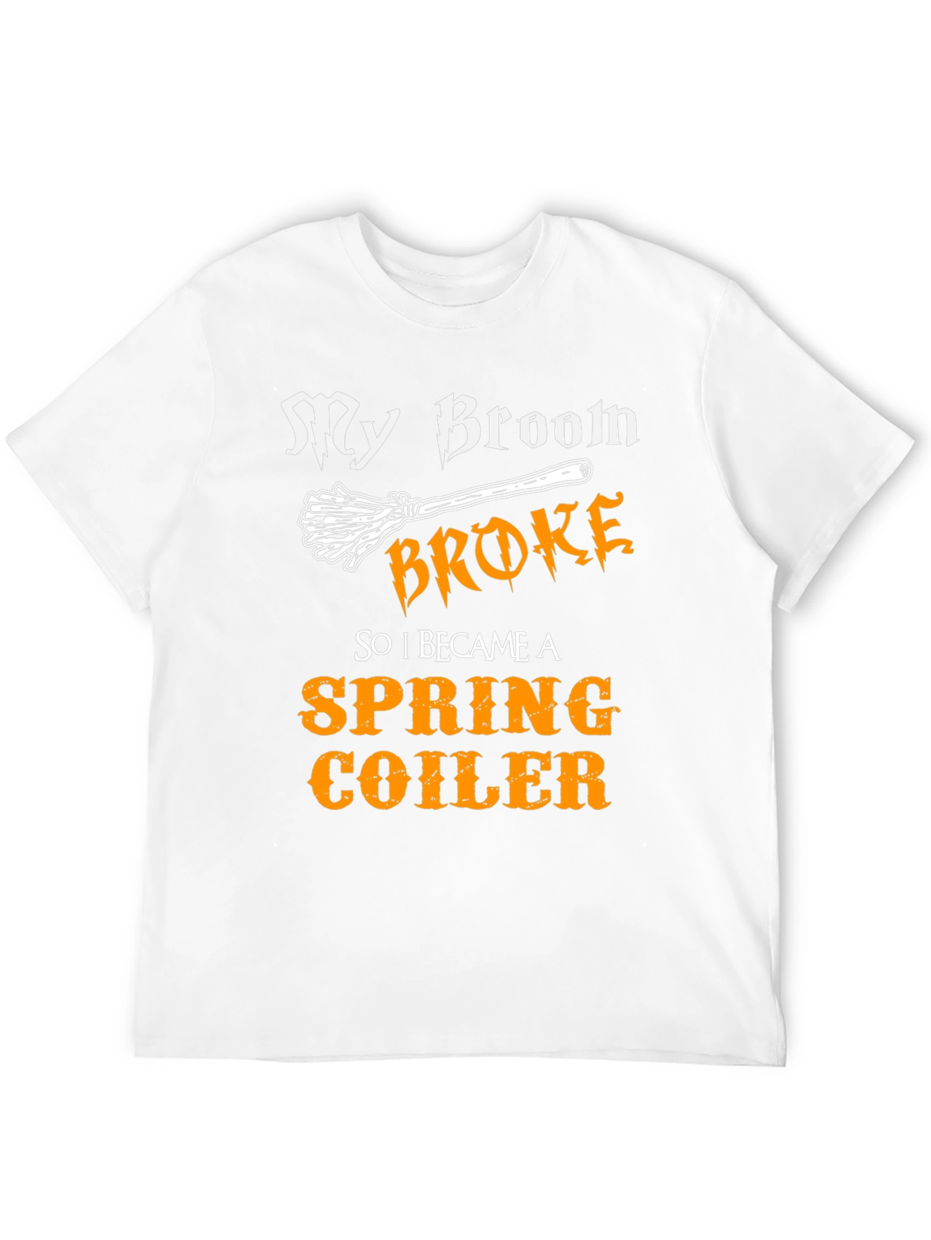 Black My Broom Broke Spring Coiler T-Shirt view 12