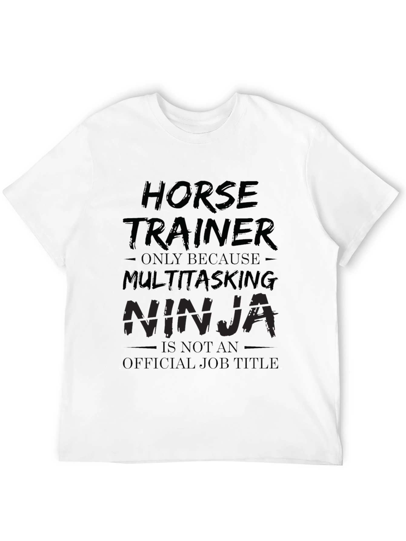 Black Horse Trainer Ninja Job Title Graphic Tee view 12