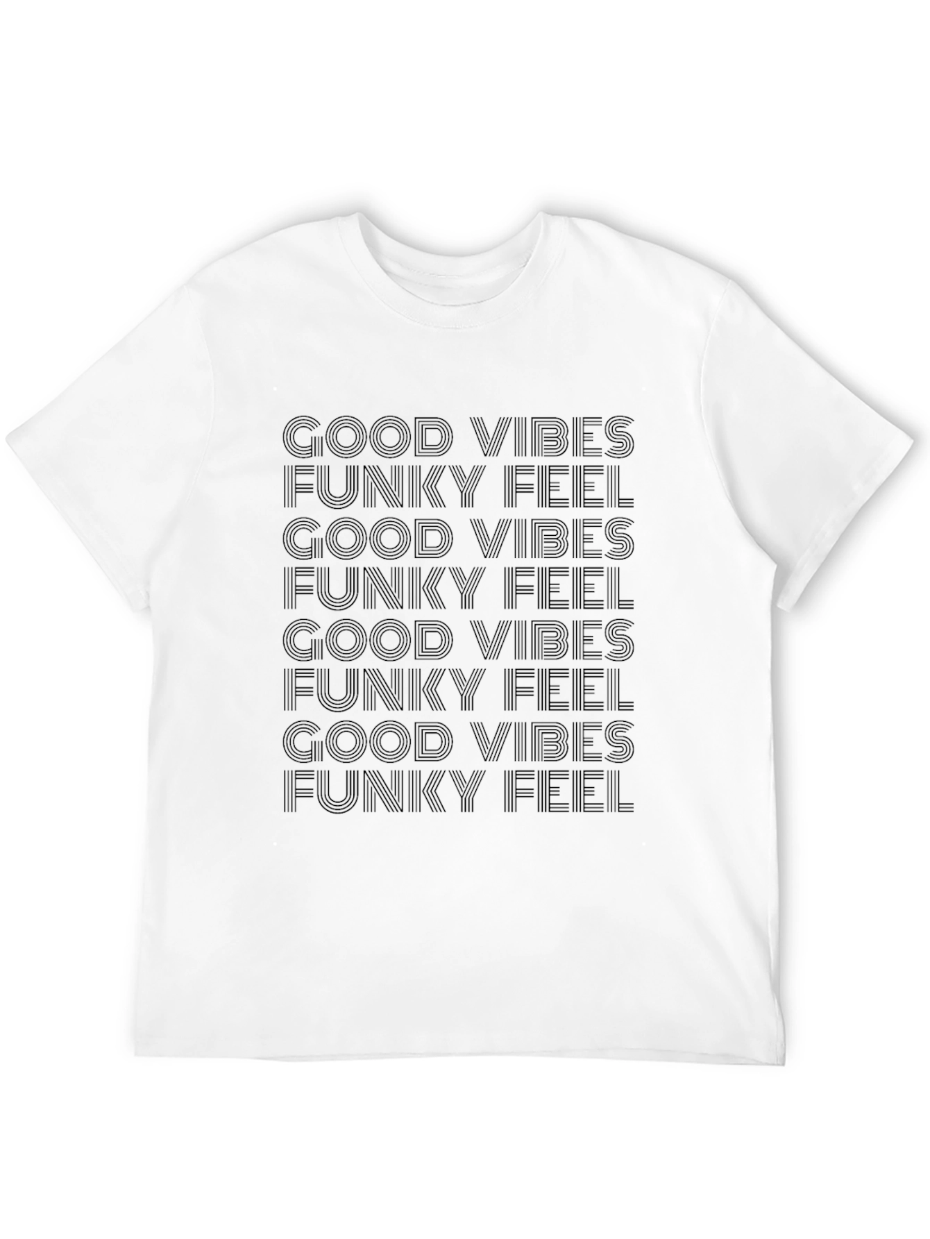 Black Good Vibes Funky Feel Black T-Shirt view 12