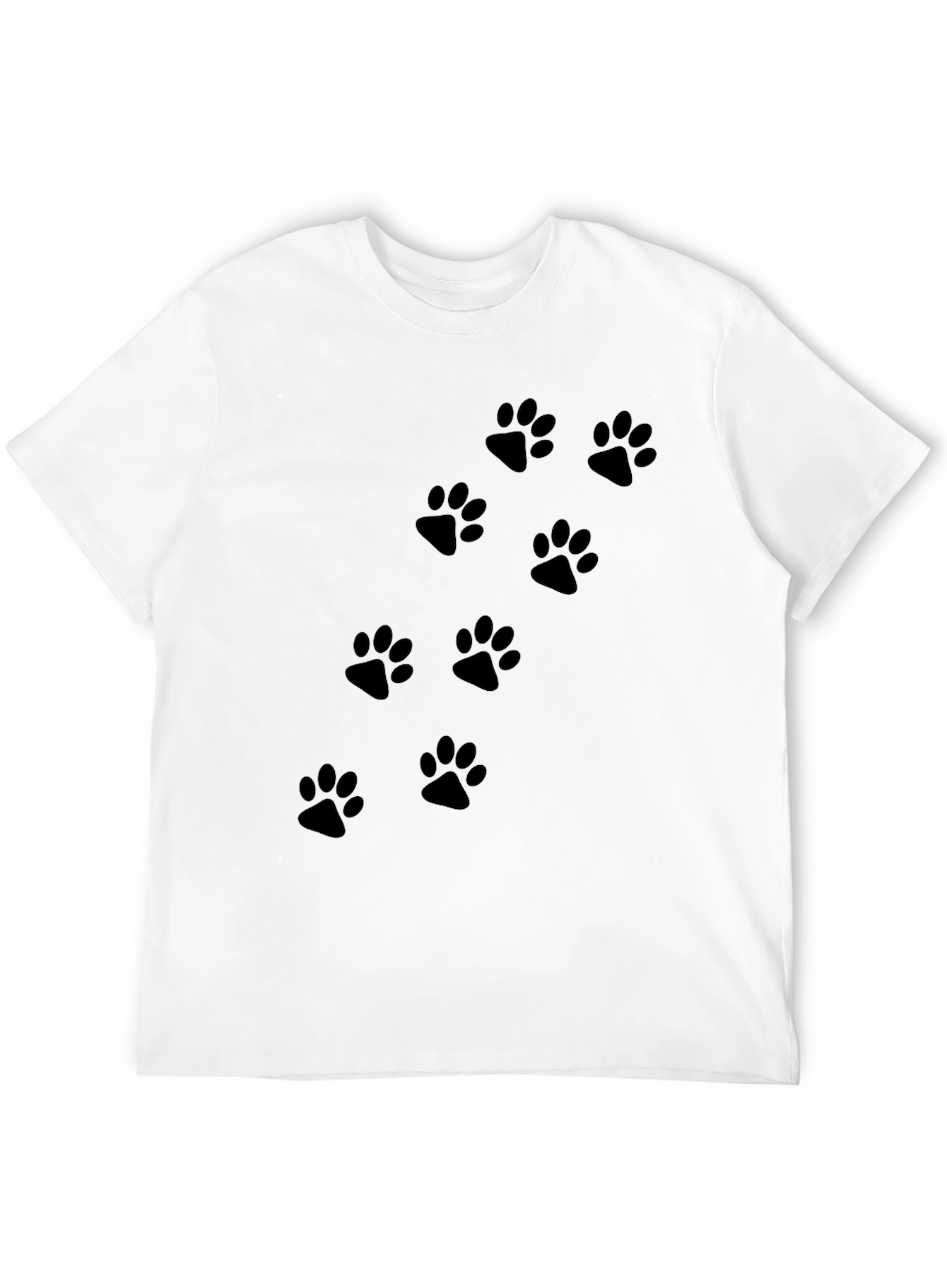 Black Black Paw Print Crew Neck T-Shirt view 12