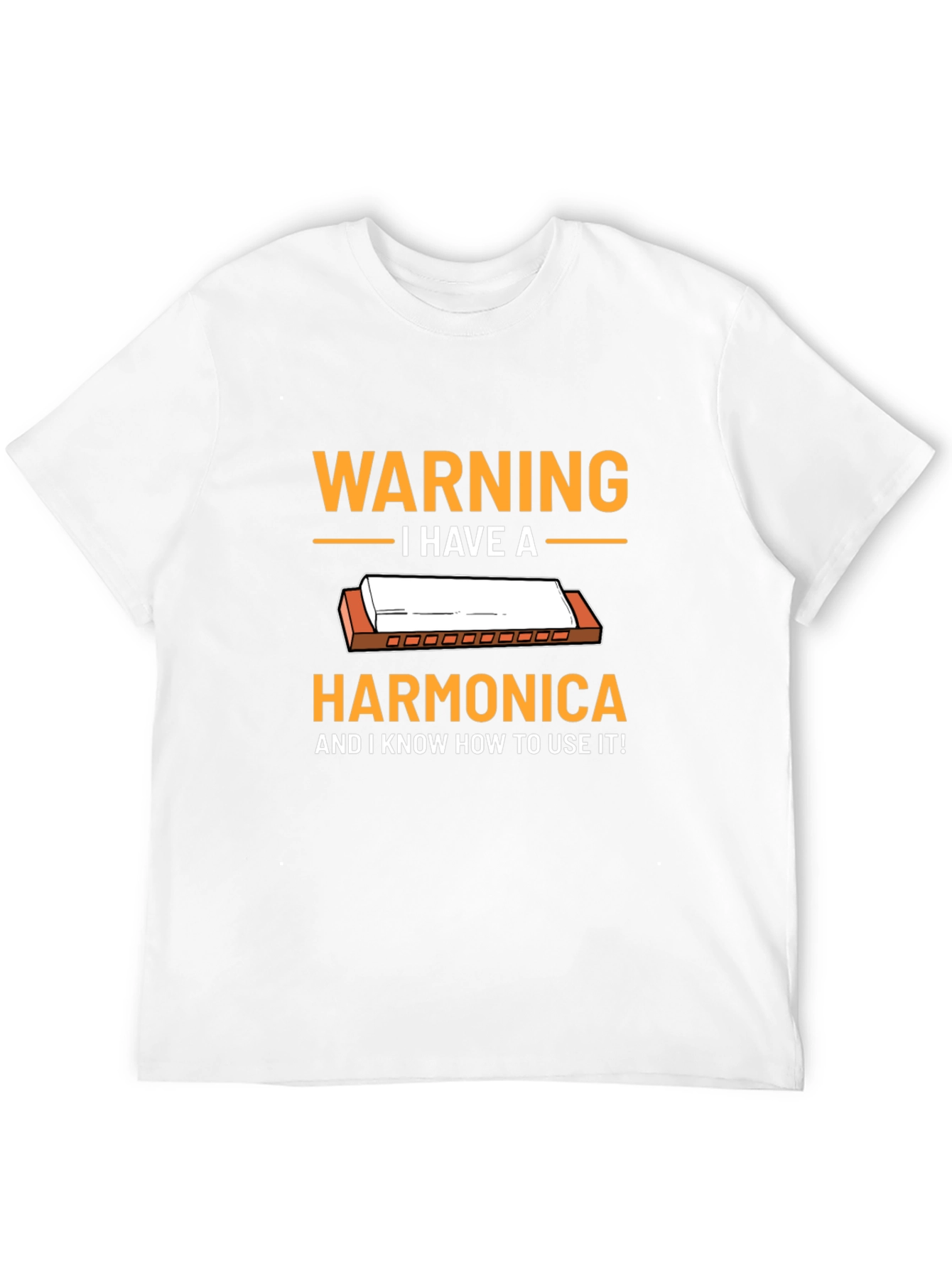 Black Warning: I Have a Harmonica T-Shirt - Musician Tee view 12