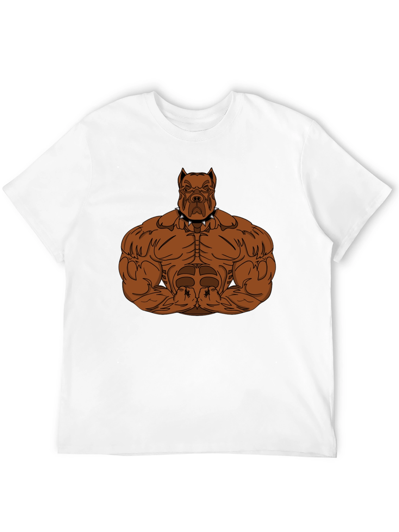 Black Muscular Dog Graphic Tee - Black Cotton T-Shirt view 12