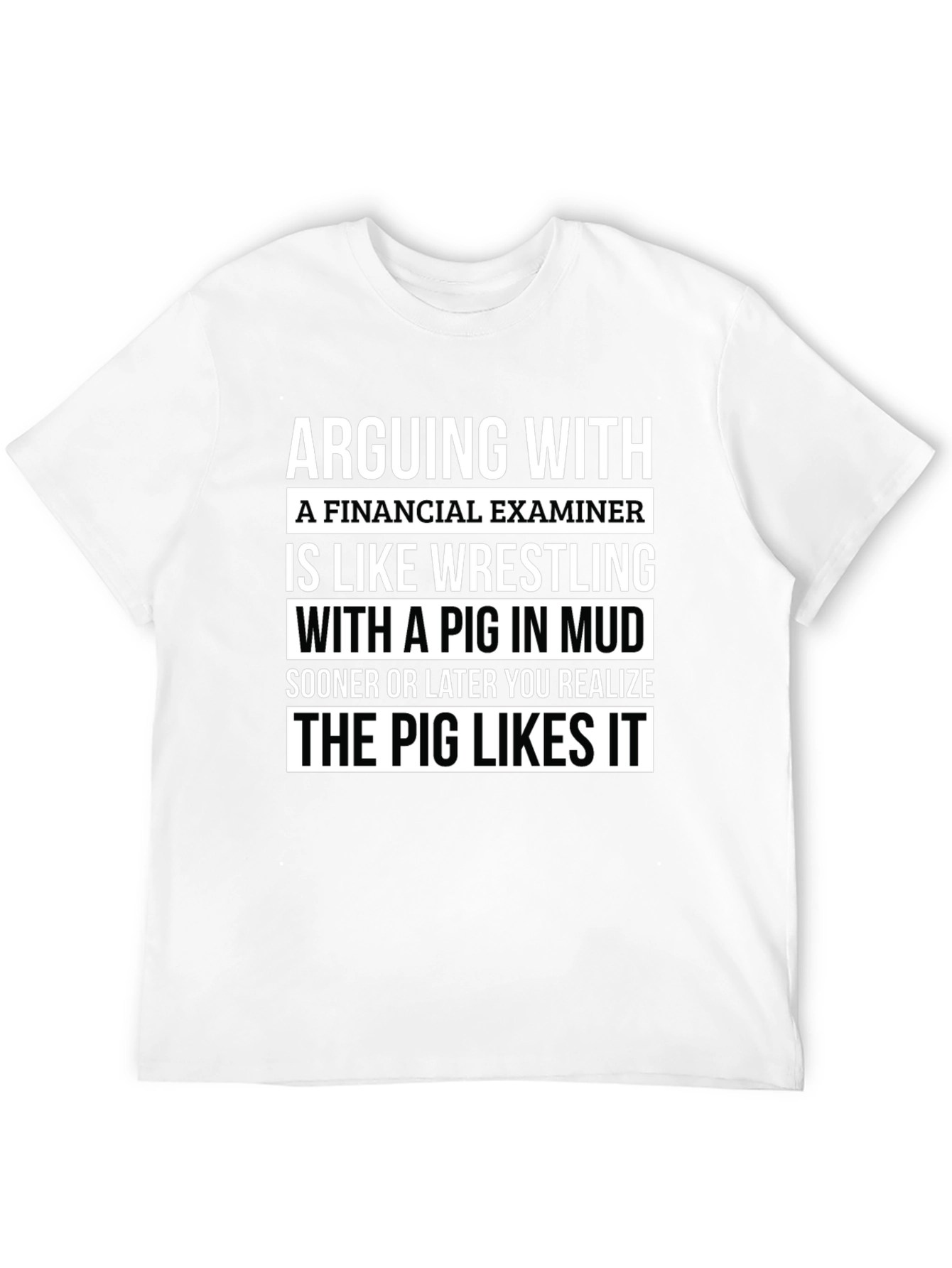 Black Financial Examiner Pig T-Shirt Funny Gift view 12