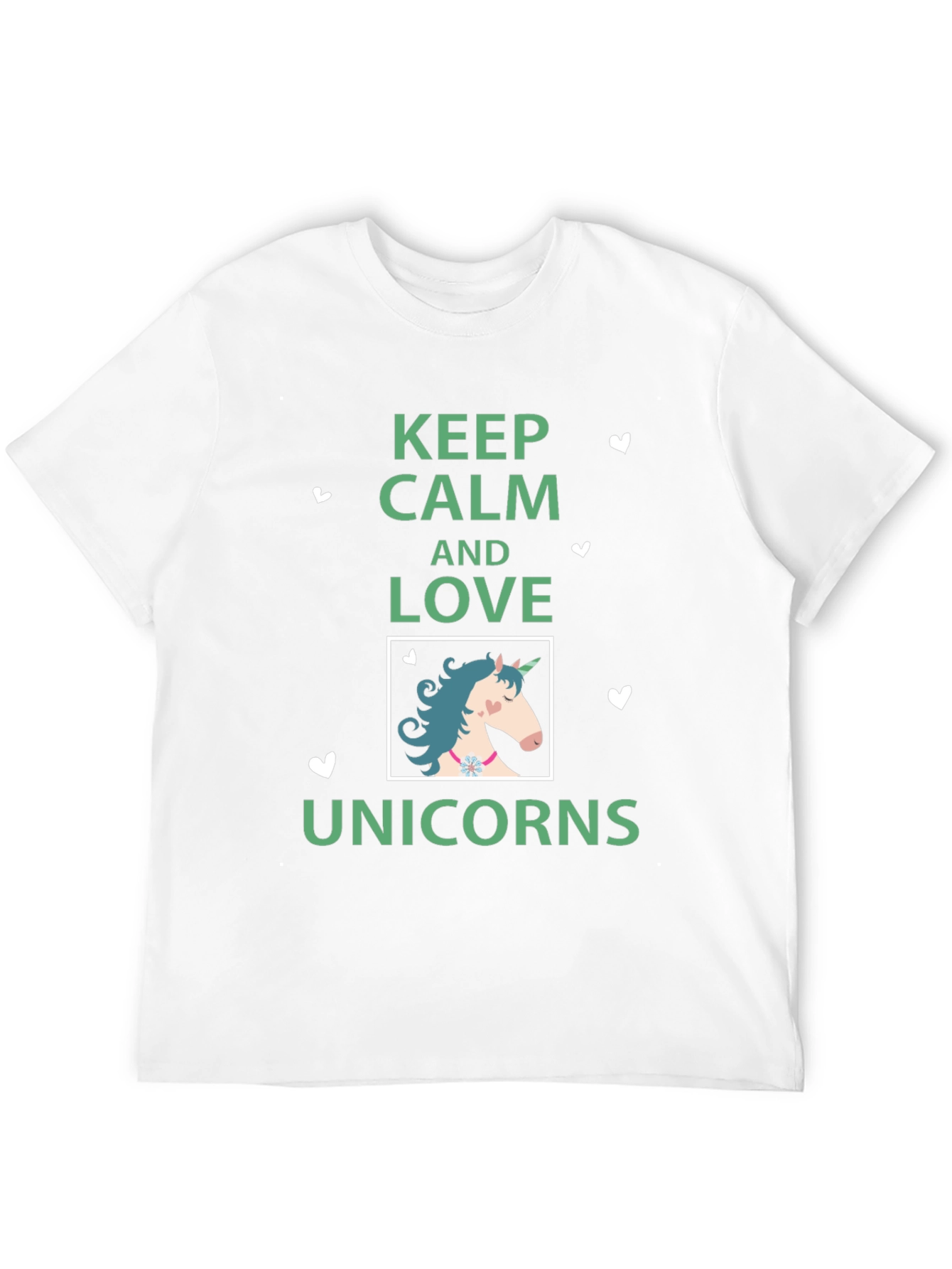 Black Keep Calm & Love Unicorns Graphic T-Shirt view 12