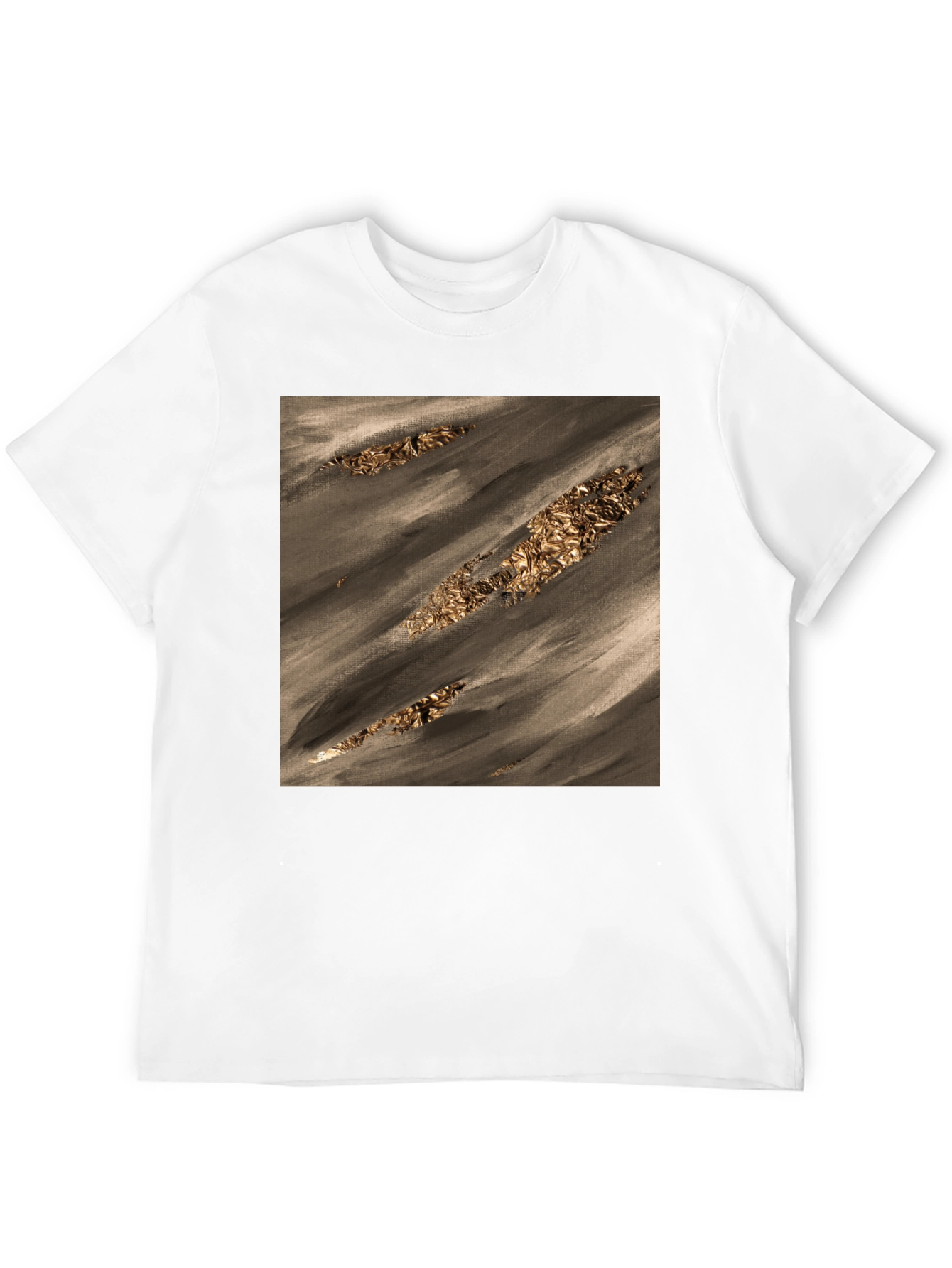 Black Abstract Gold Foil Art Black T-Shirt view 12