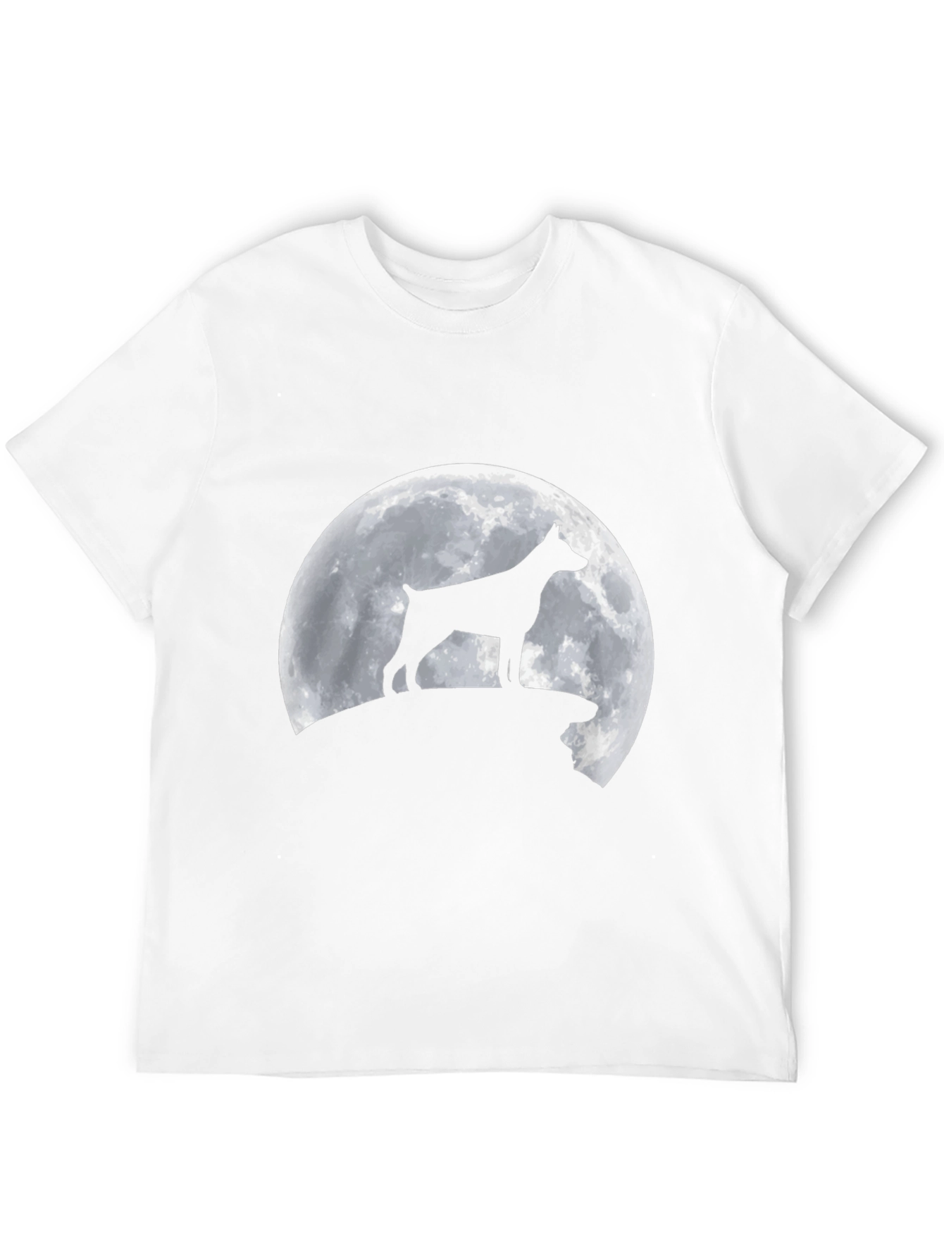 Black Dog Silhouette Moon T-Shirt view 12