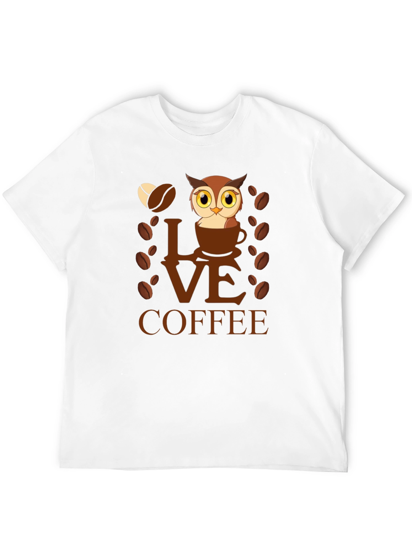 Black Owl Love Coffee Graphic T-Shirt view 12