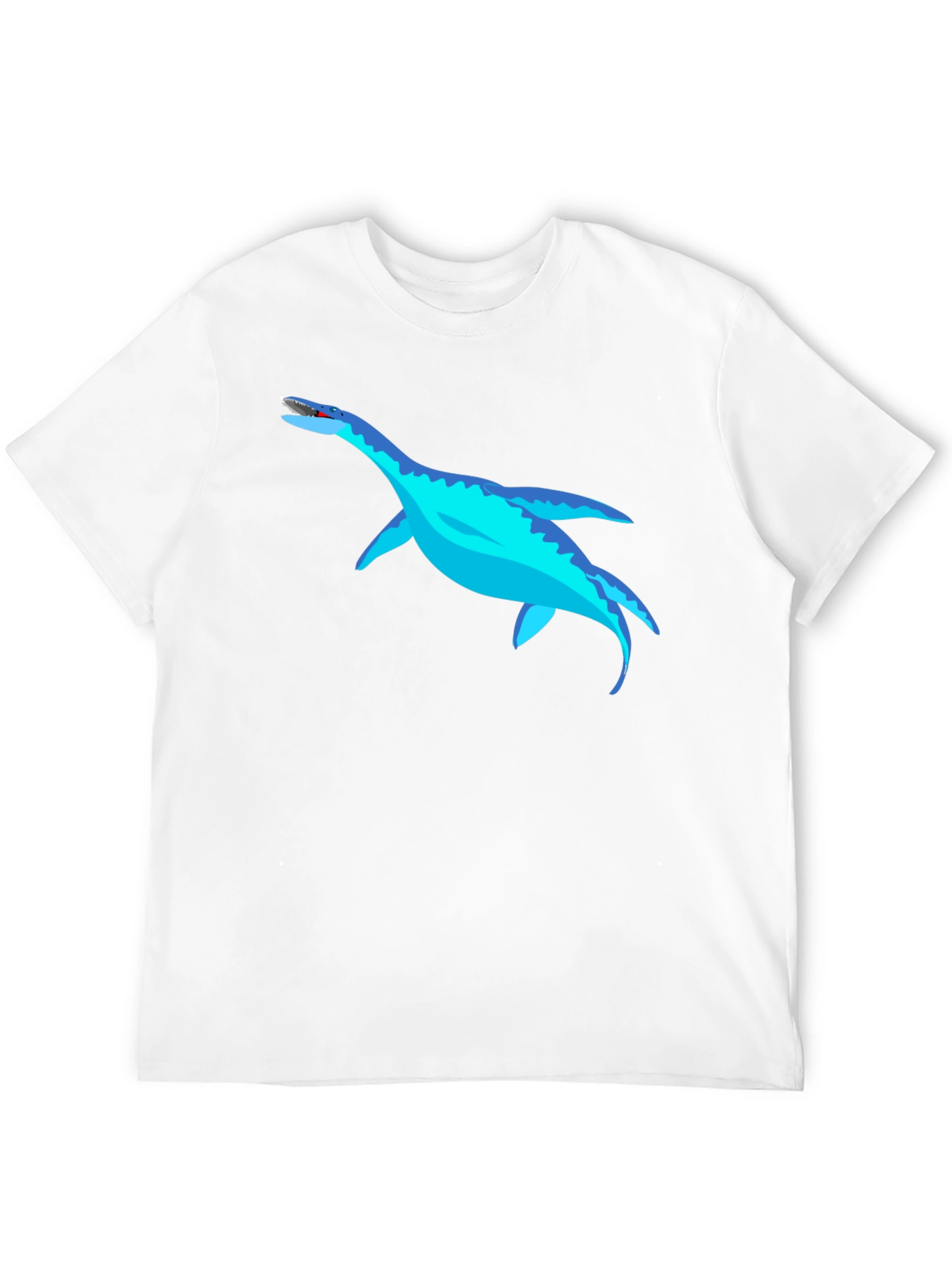 Black Cool Plesiosaur Graphic Tee - Black Cotton T-Shirt view 12