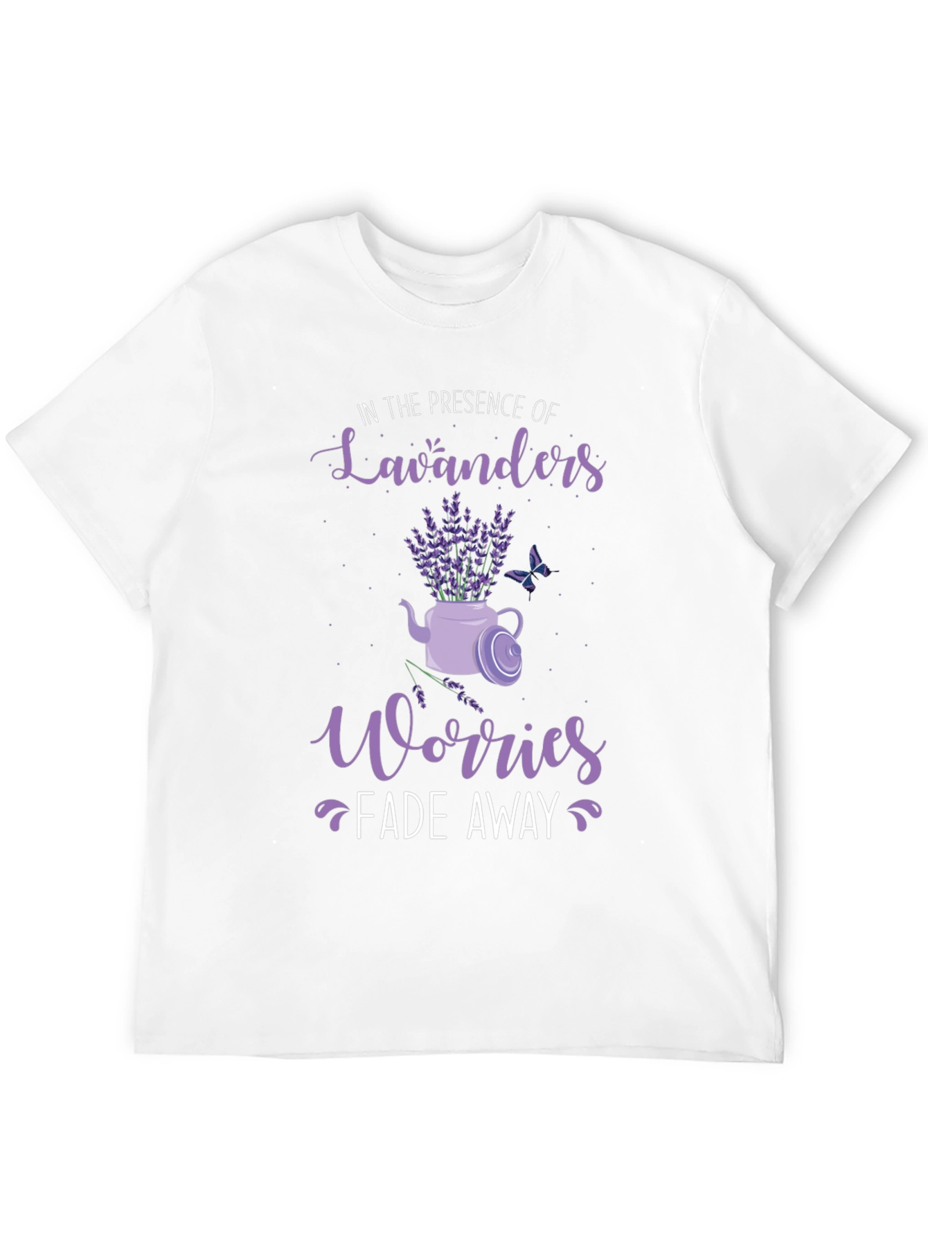 Black Lavender Lovers Tee: Worries Fade Away view 12