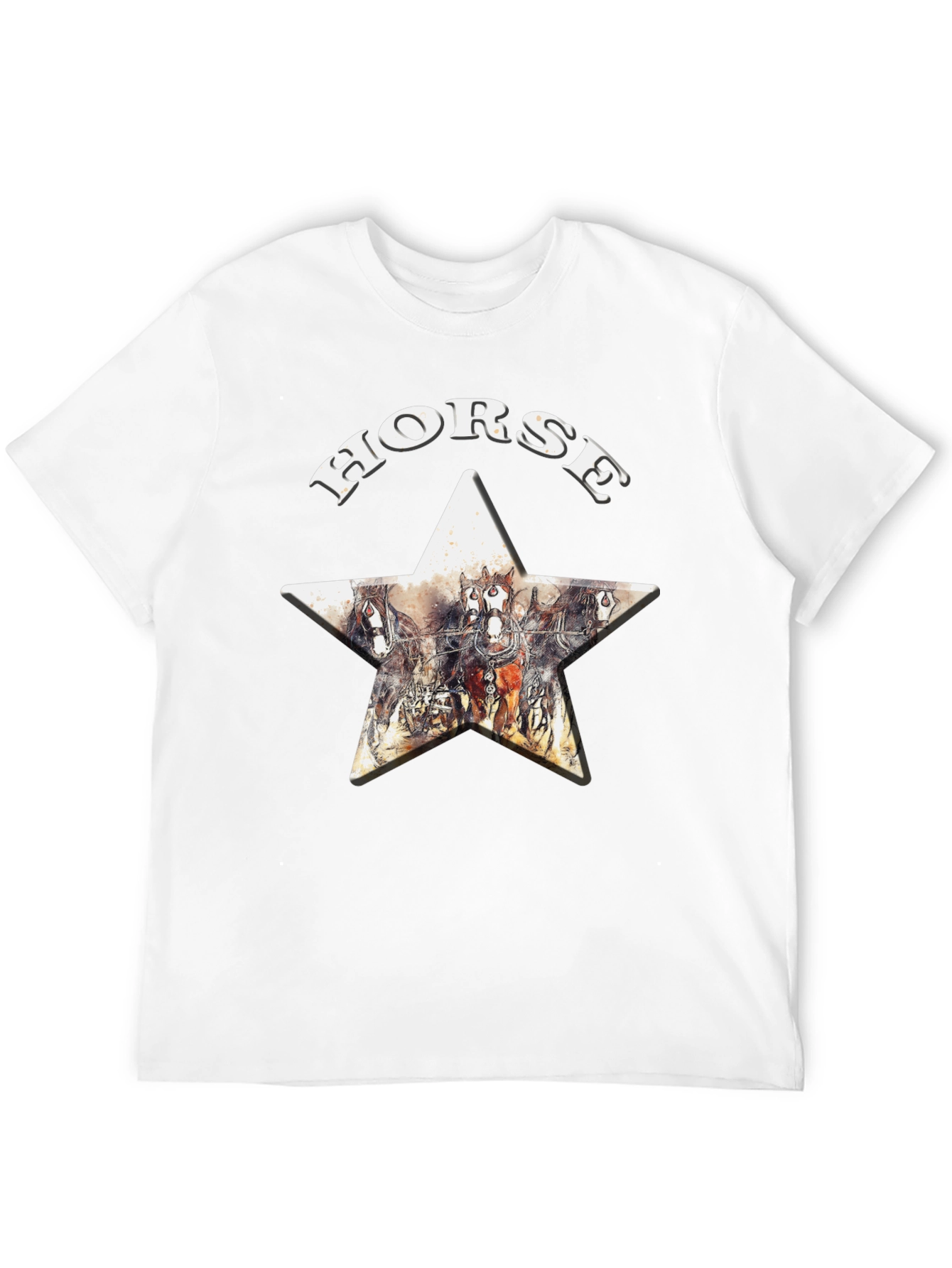 Black Horse Star Graphic Print T-Shirt view 12