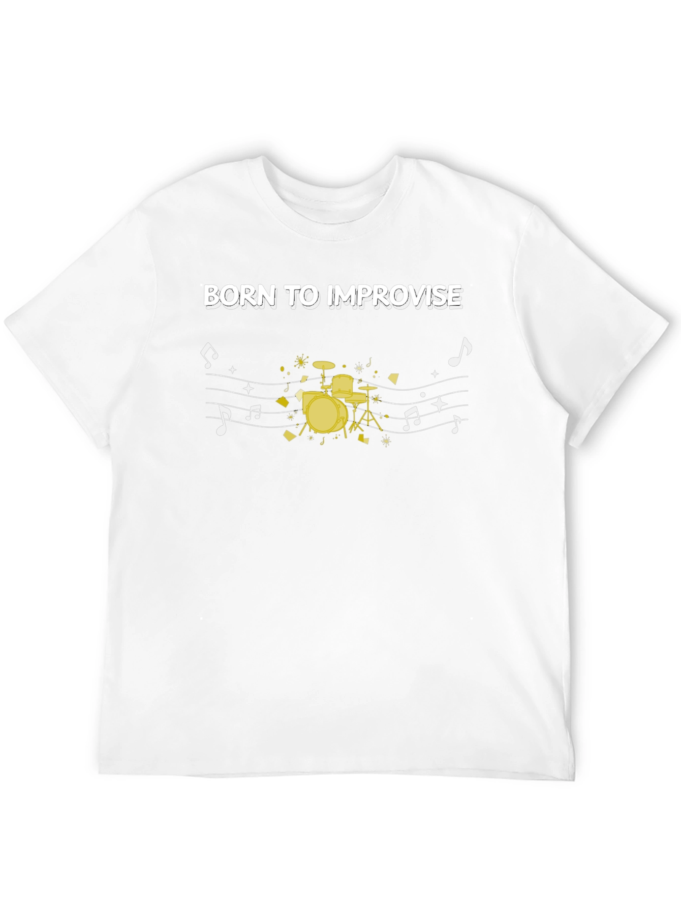 Black Born To Improvise Drum Kit Black T-Shirt view 12