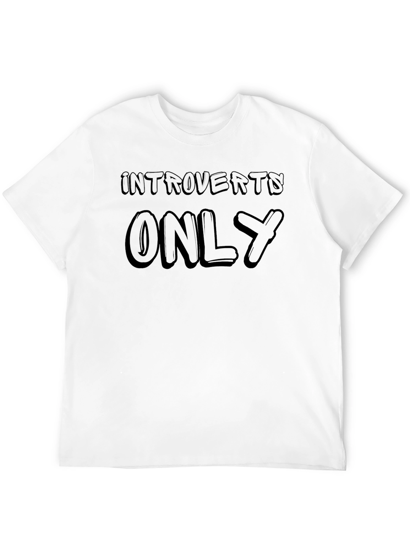 Black Introverts Only Graphic T-Shirt view 12