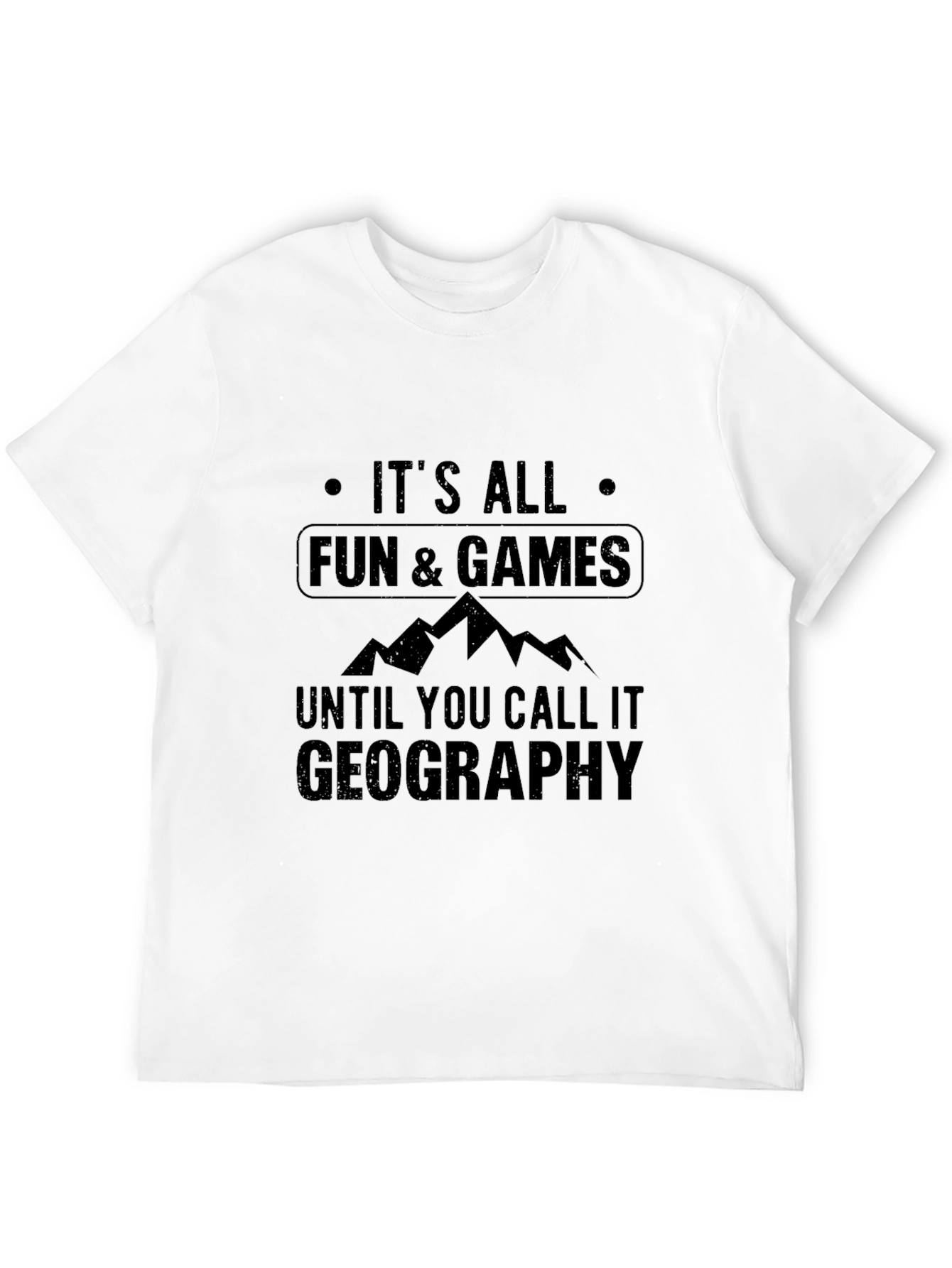 Black Funny Geography T-Shirt: It's All Fun & Games view 12