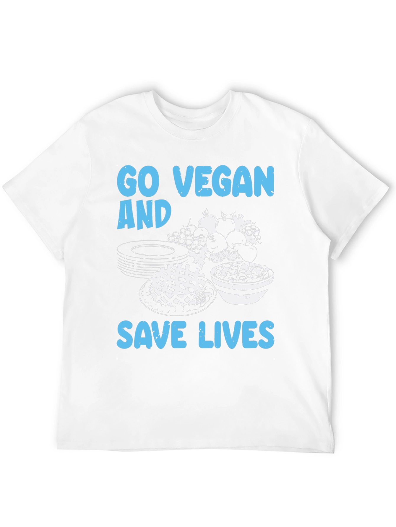 Black Go Vegan Save Lives T-Shirt view 12