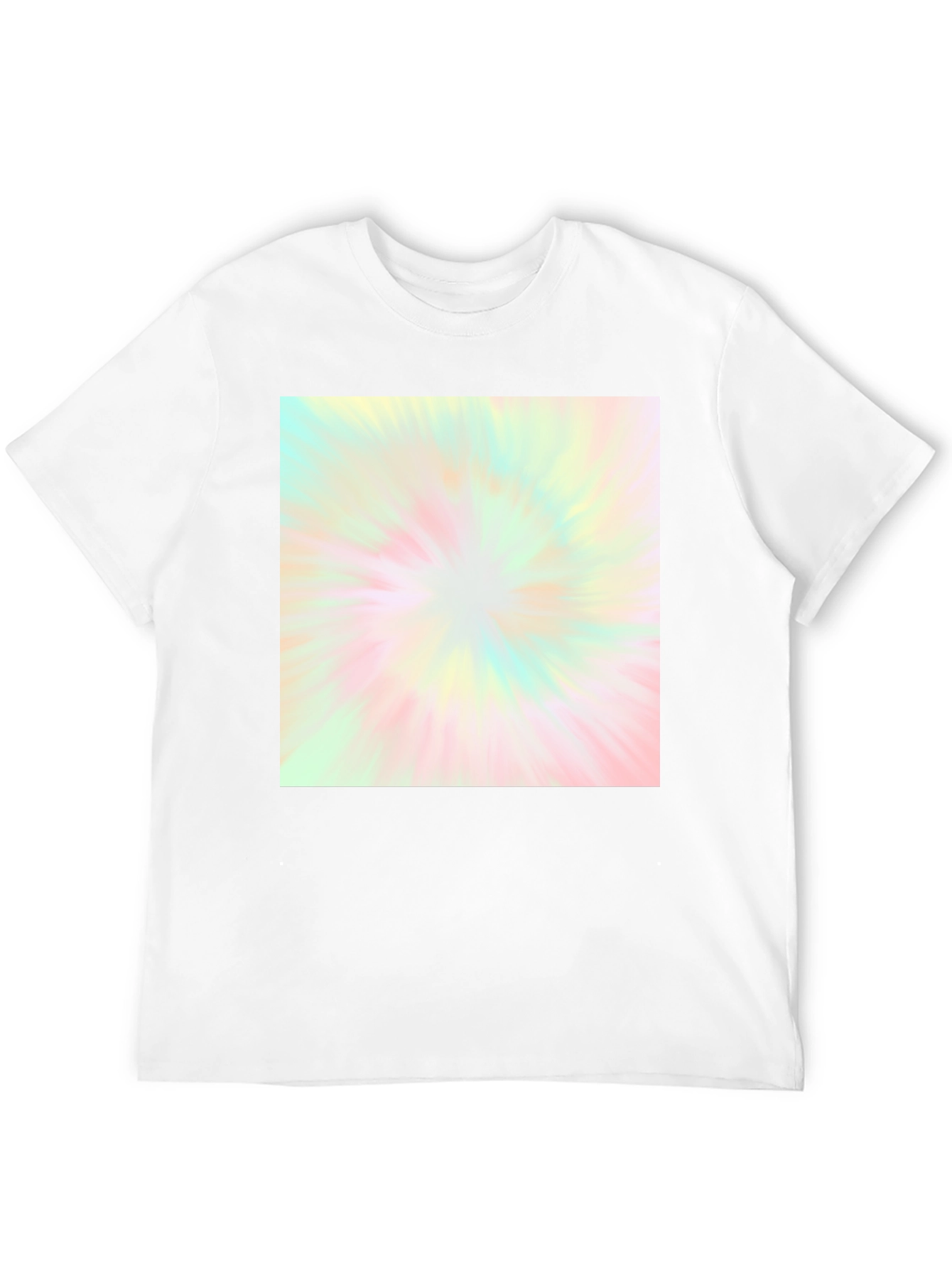 Black Unisex Black T-Shirt with Pastel Tie-Dye Burst Design view 12