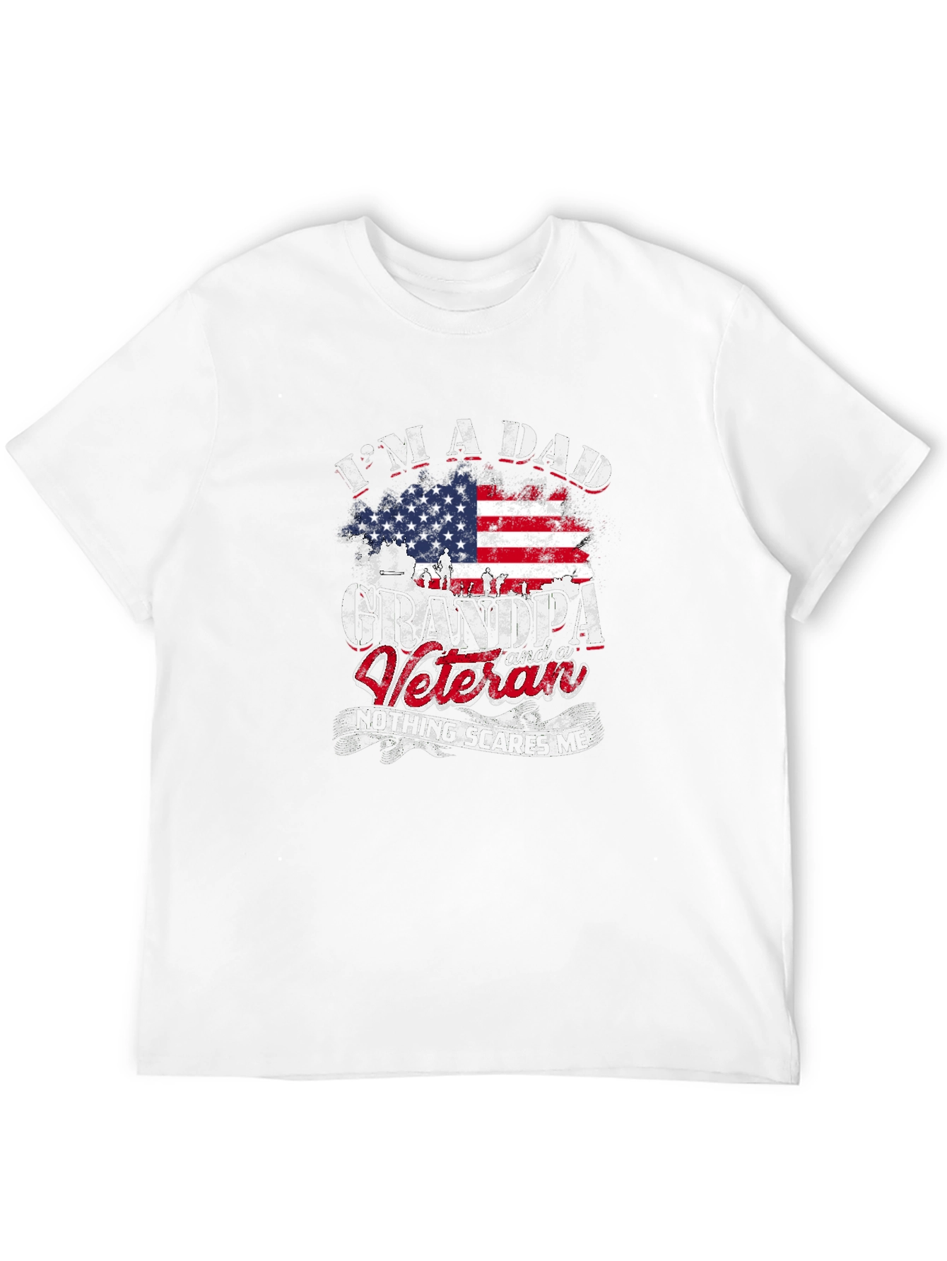 Black Dad Grandpa Veteran Graphic T-Shirt view 12
